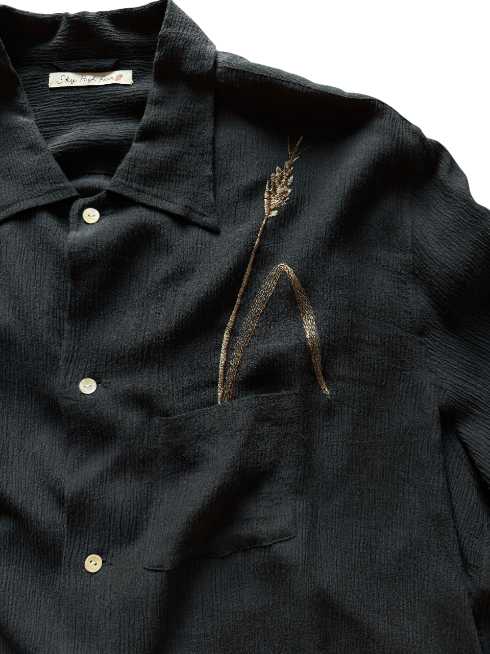 Sky High Farm Workwear Navy Blue Strawberry Embroidered Woven Shirt Size US XL / EU 56 / 4 - 7 Thumbnail