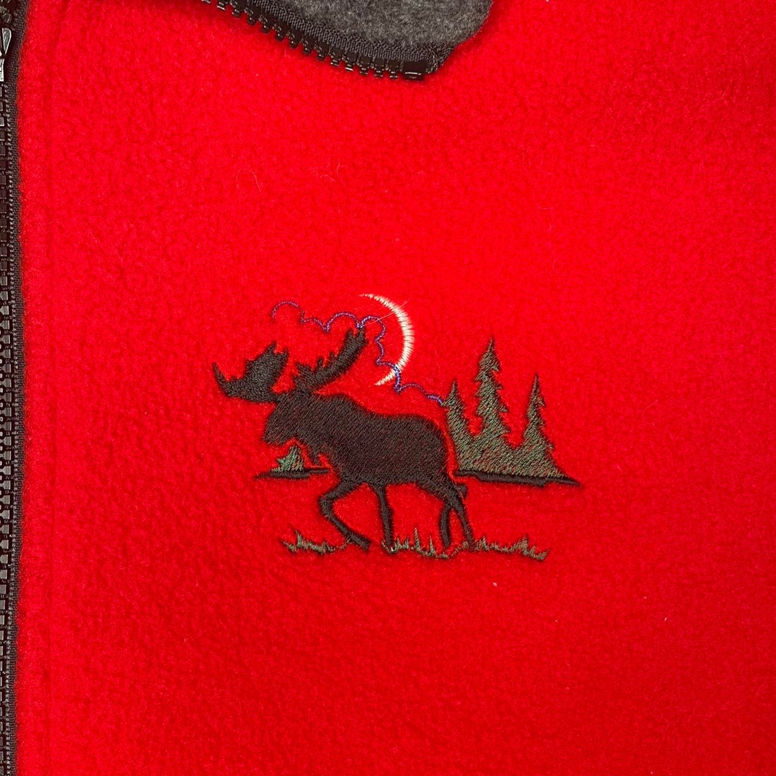 Other Vintage Moose Nature Zip Up Fleece Jacket Size US XL / EU 56 / 4 - 4 Thumbnail