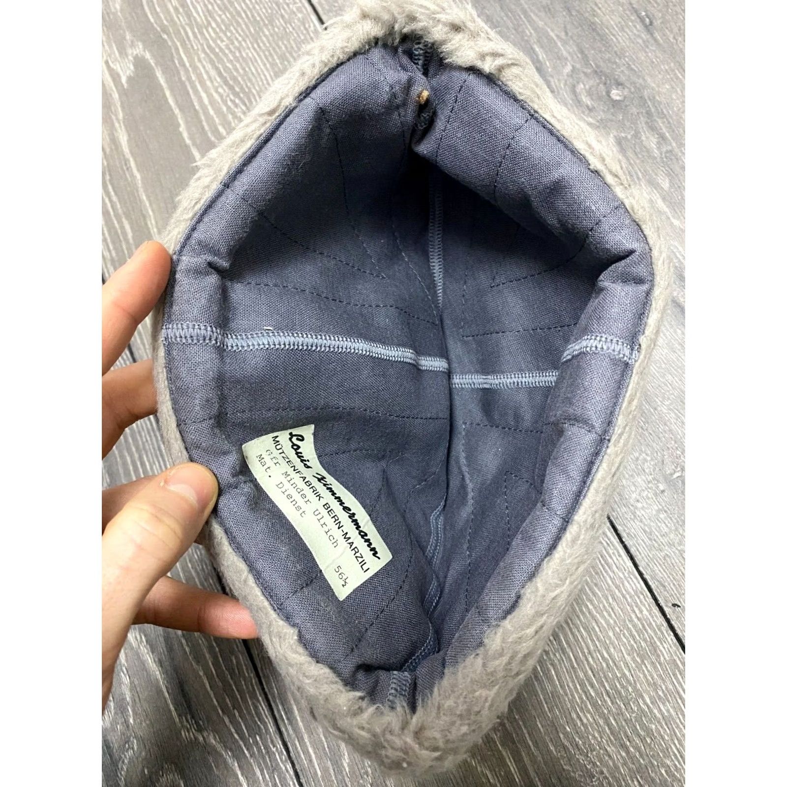Vintage Louis Zimmermann Ag Mutzenfabrik Bern Winter Wool Hat 56.5 Gray 90s Swiss Army Bern Mens/Hats Size ONE SIZE - 5 Thumbnail