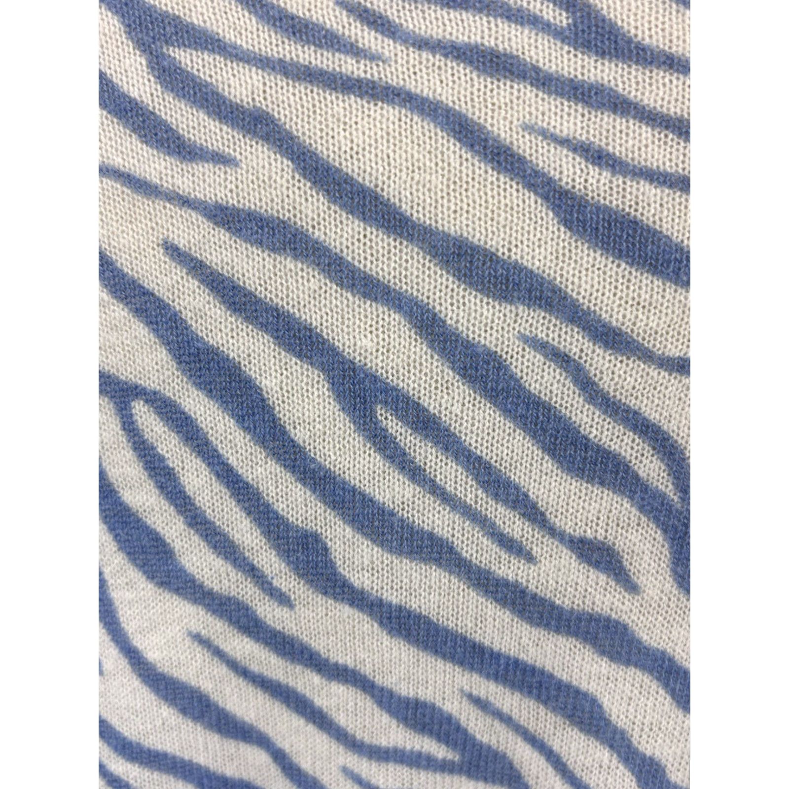 Vintage Chico's Coastal Cardigan Women 2XL Linen Blend Zebra White Blue Womens Size XXL / US 16-18 / IT 52-54 - 6 Thumbnail