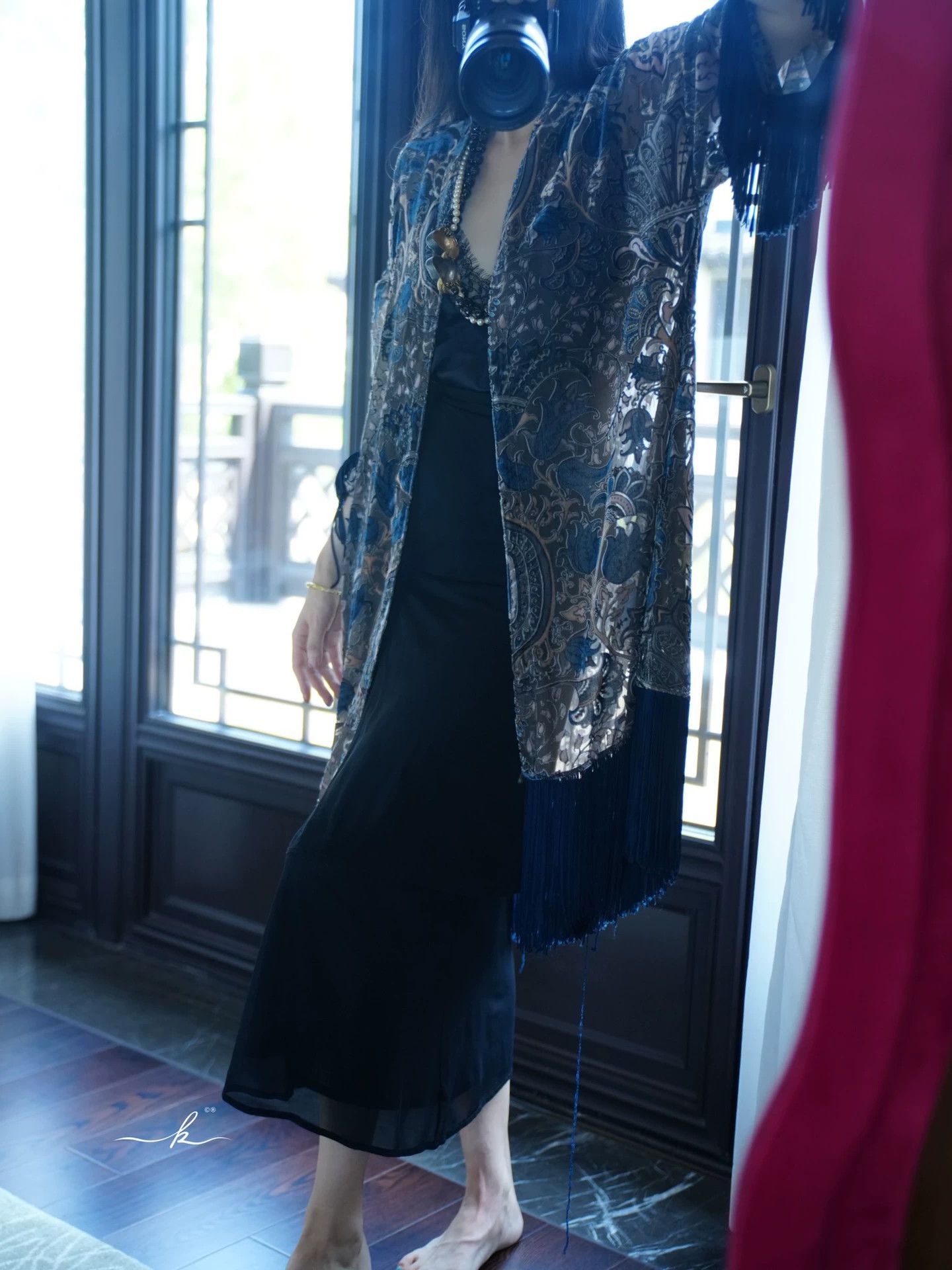 Vintage US Vintage Burnout Velvet Tassel Duster Size ONE SIZE - 3 Thumbnail
