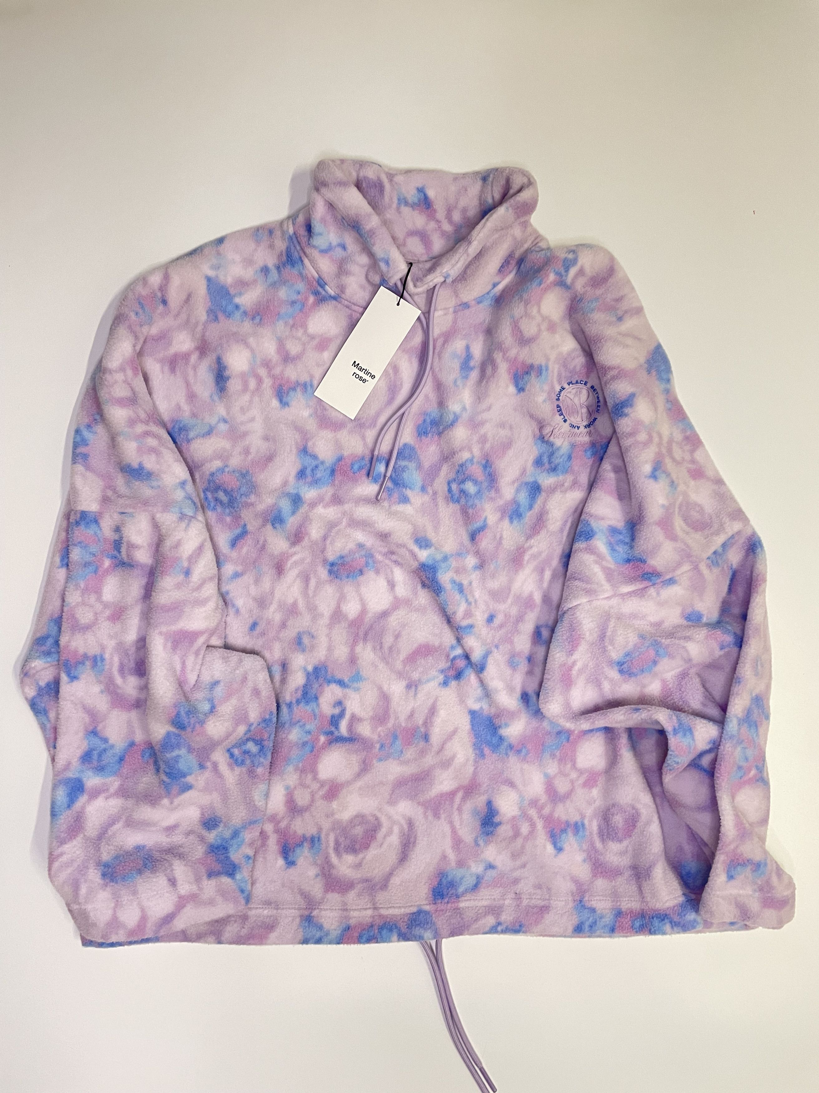 image of Martine Rose Flower Fleece Jacket (1193) in Lilac Floral, Men's (Size Medium)