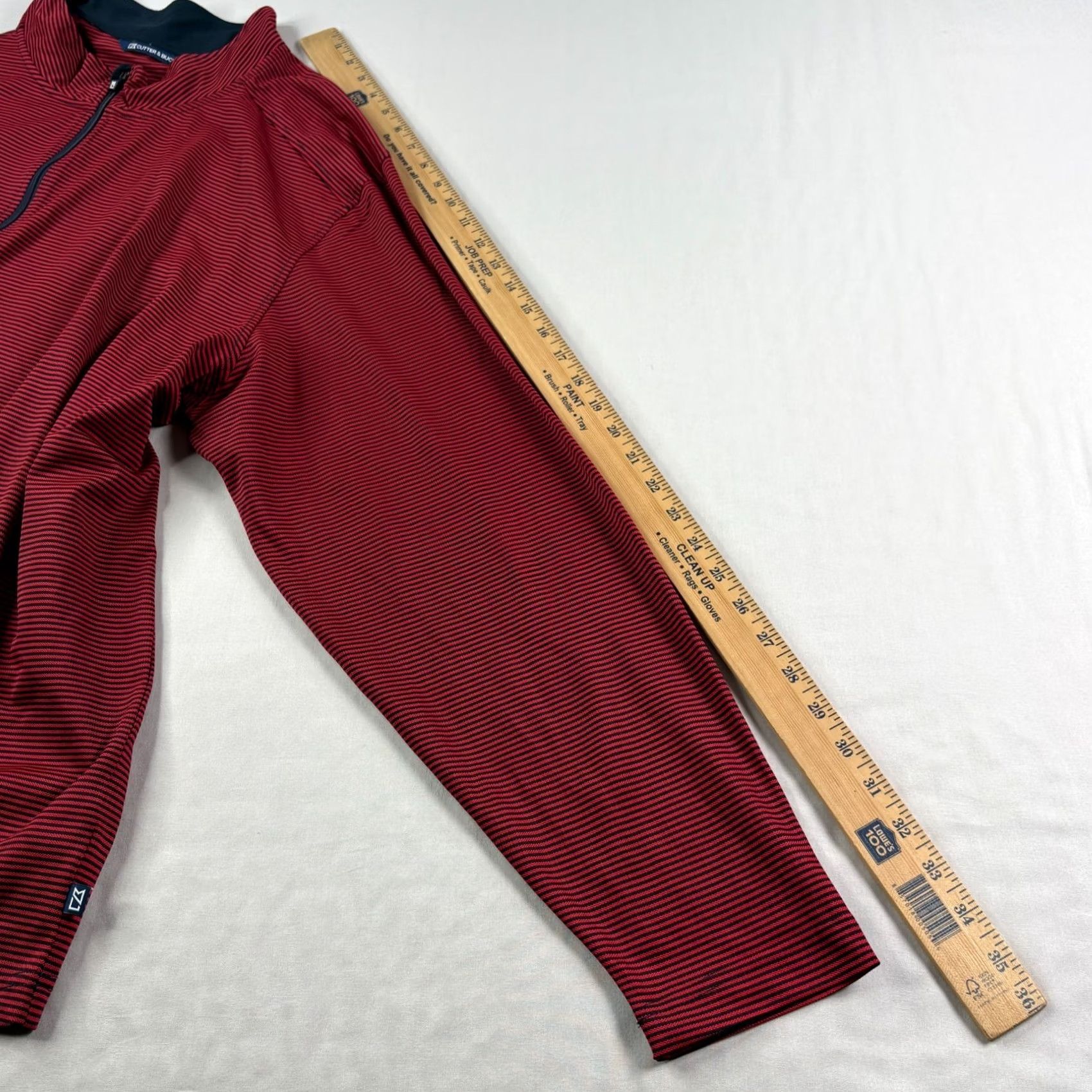 Cutter & Buck Cutter & Buck Shirt Mens 3XB Big Red Striped Golf Pullover 1/4 Zip Performance Size US XXL / EU 58 / 5 - 6 Thumbnail