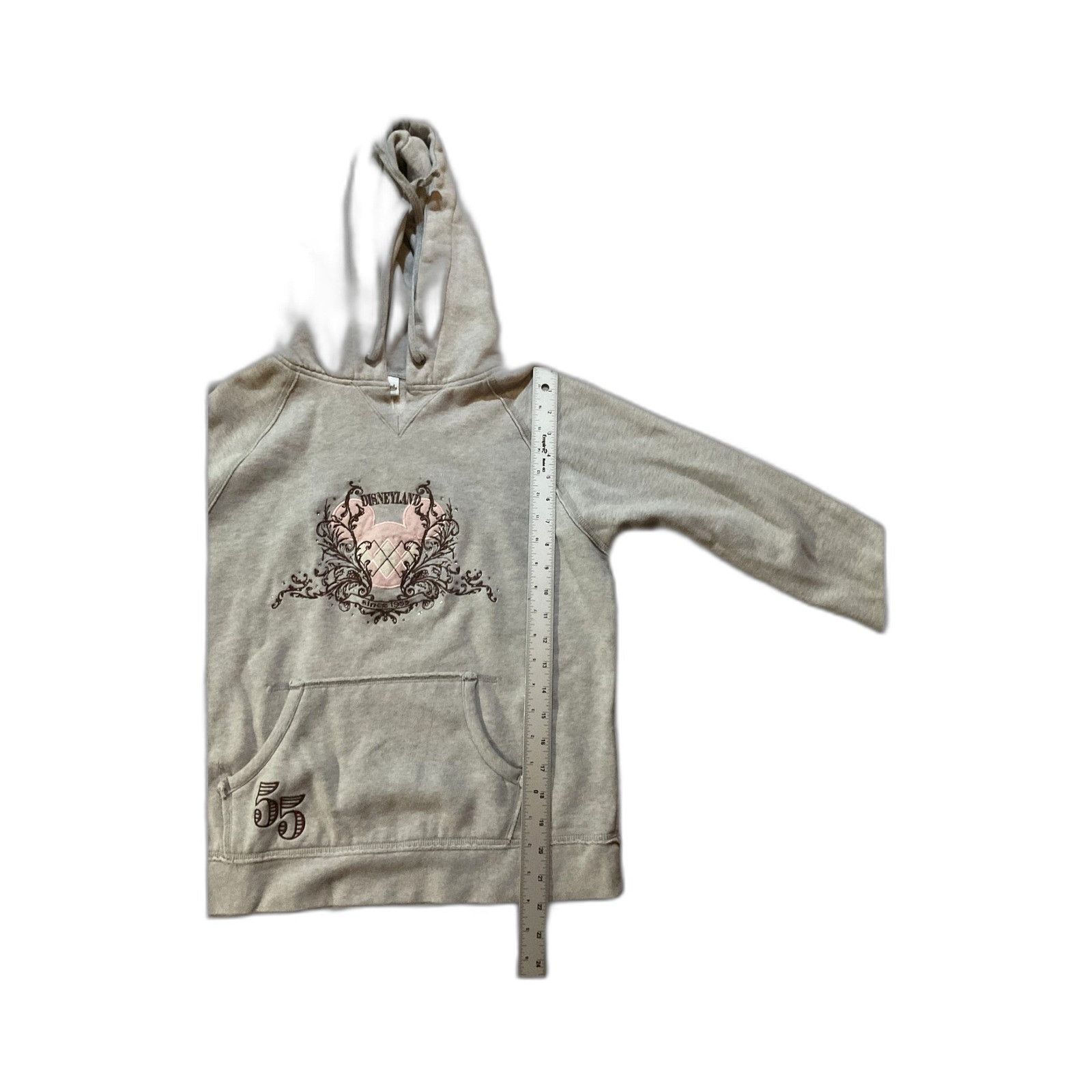 Disney Disneyland 55th Anniversary Gray Pink Embroidered Hoodie Wom Size US L / EU 52-54 / 3 - 5 Thumbnail