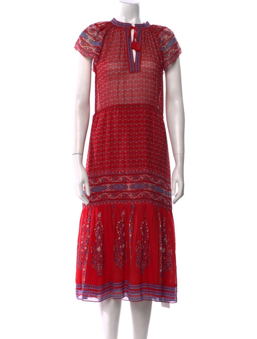 Ulla Johnson Ulla Johnson Neela Tassel Silk Dress Size Small Georgette Size S / US 4 / IT 40 - 1 Thumbnail