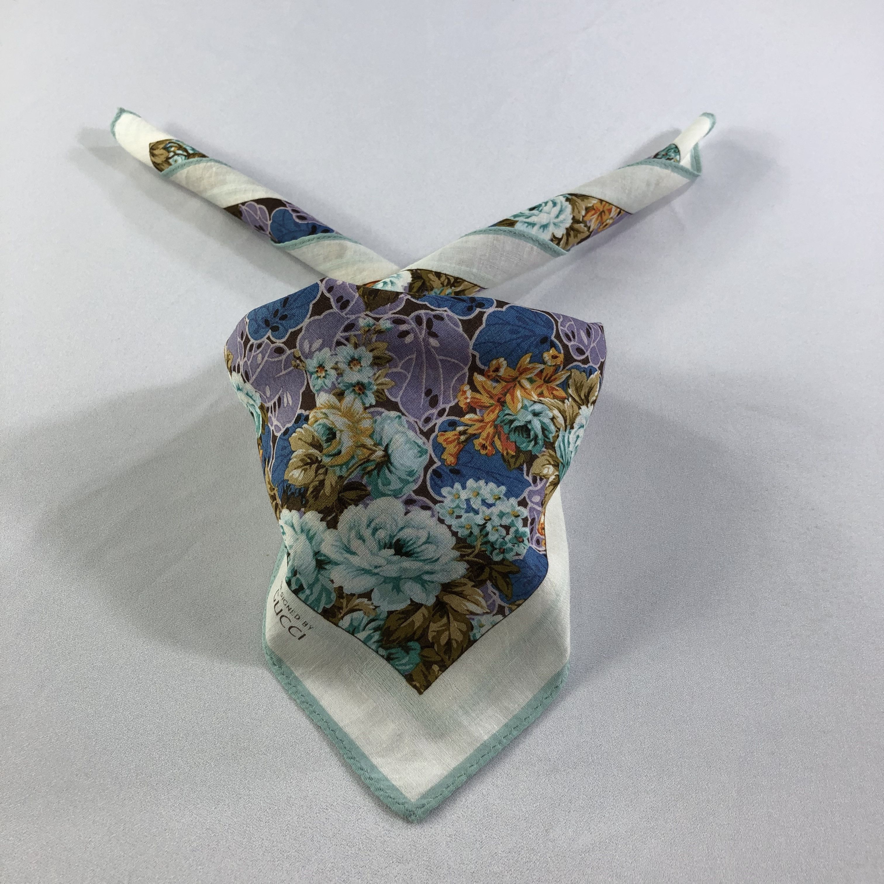Paolo Gucci Paolo Gucci Floral Handkerchief Neckerchief Bandana H1810 Size ONE SIZE - 1 Thumbnail