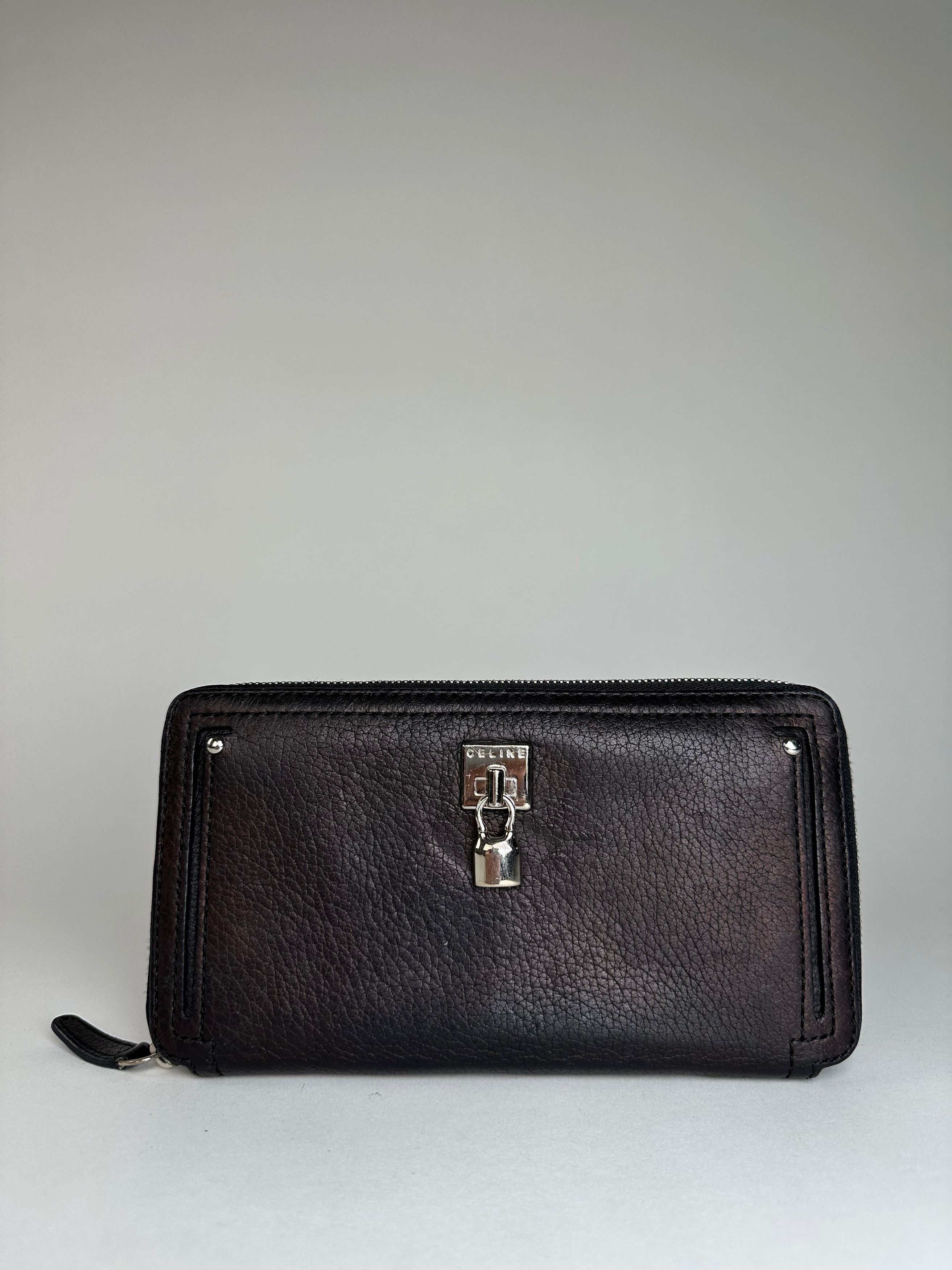 Celine Vintage Paris Locked Long Zippy Wallet Bronze Size ONE SIZE - 1 Thumbnail