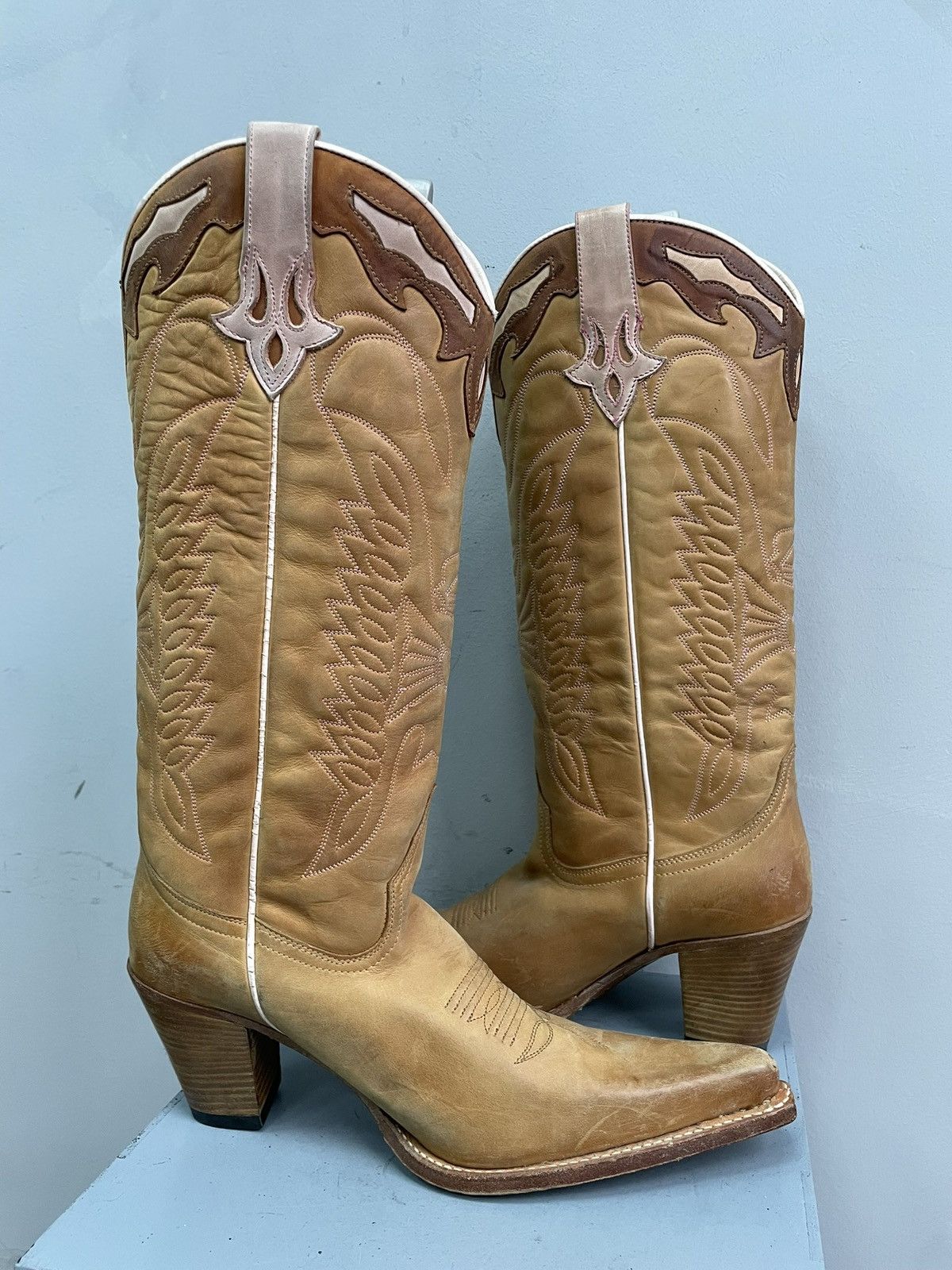 If Six Was Nine Western marlboro style leather boots retro fashion 90s Size US 8 / EU 41 - 9 Thumbnail
