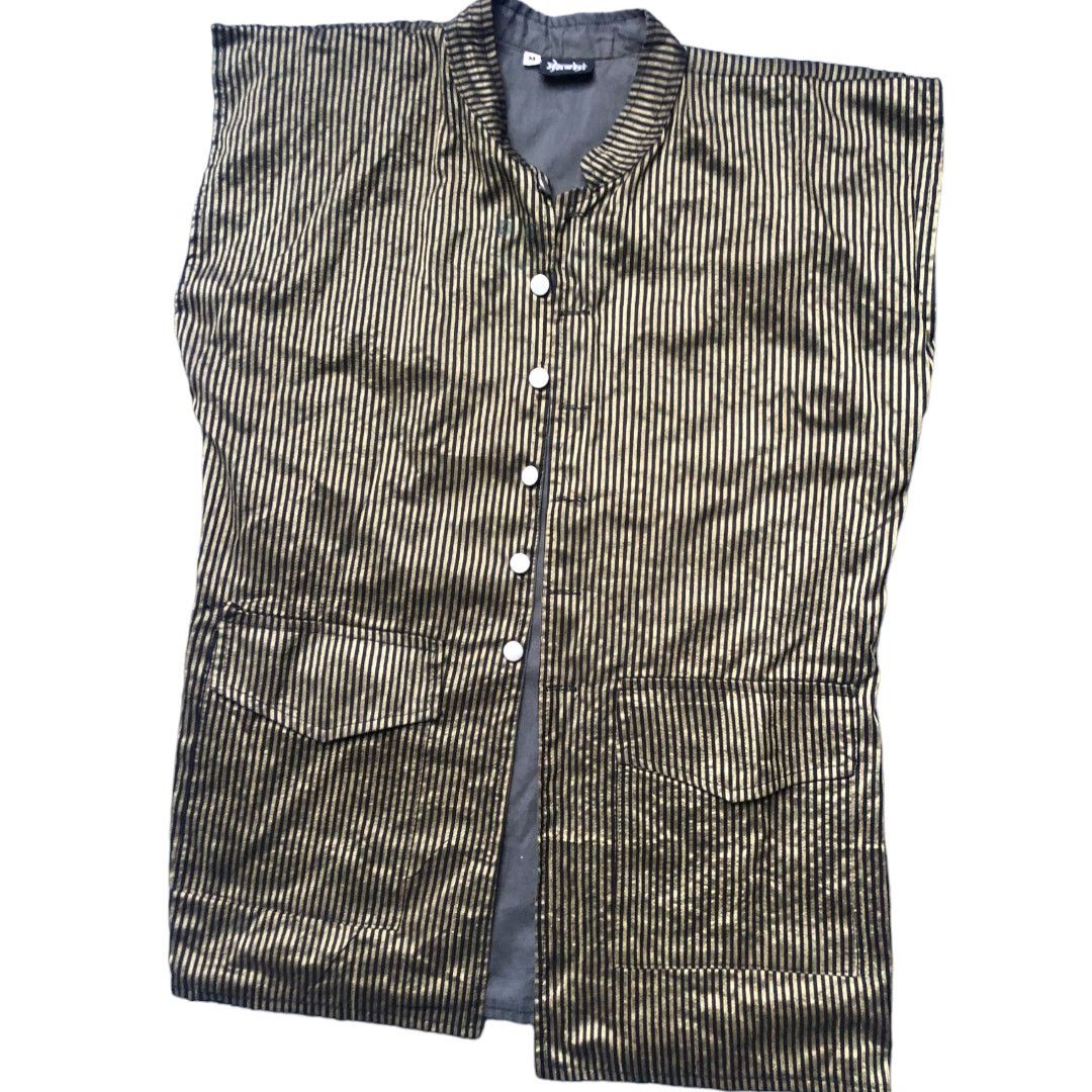 Bohemia Design Kashi Gold & Black Pinstripe Vest - Medium | Grailed