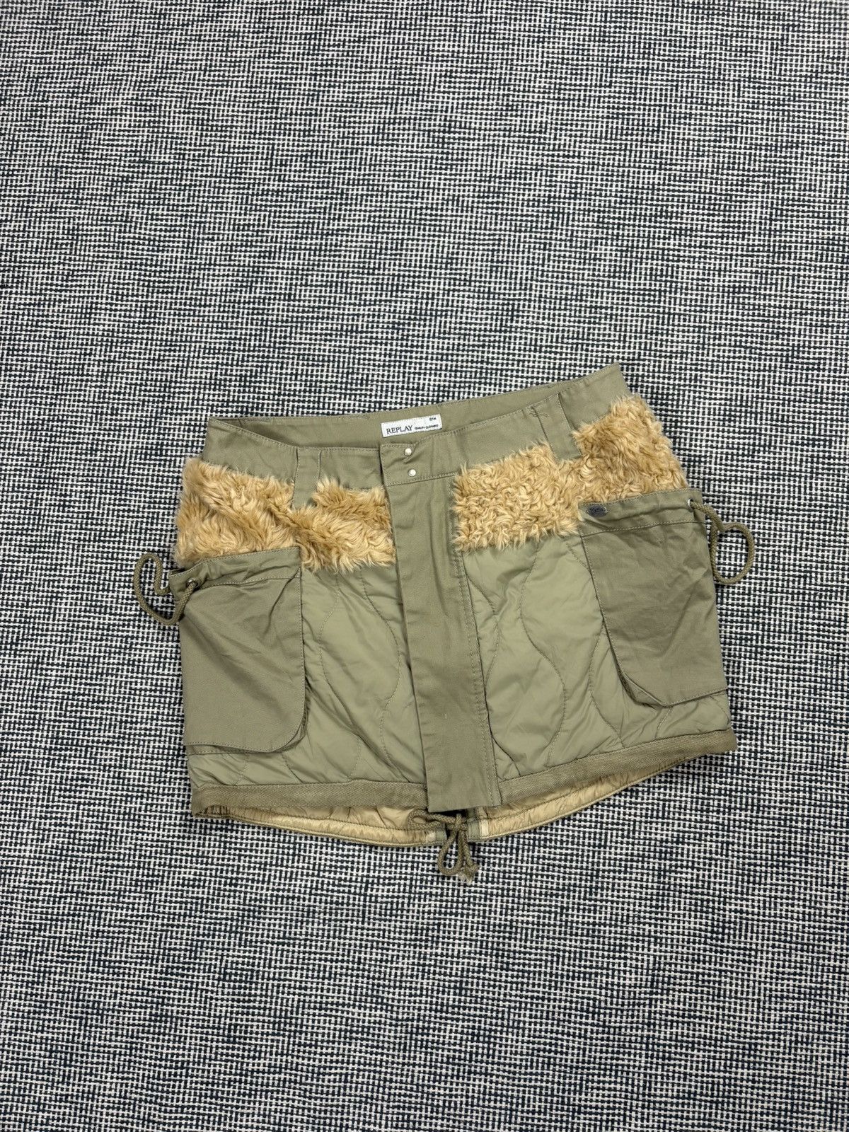 Japanese Brand Mini skirt zipped archive harajuku faux fur fuzzy quilted Size 30" / US 8 / IT 44 - 1 Thumbnail