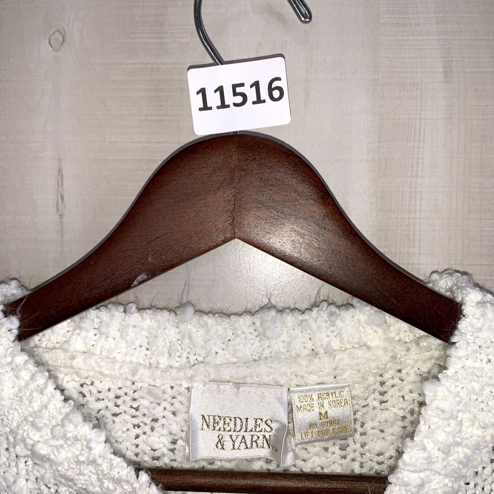 Vintage VINTAGE 80s Knotty Knit Floral Beaded Grandma Style Sweater Womens M Ivory Green Needles & Yarn Knitwear Cardigan Size M / US 6-8 / IT 42-44 - 3 Thumbnail