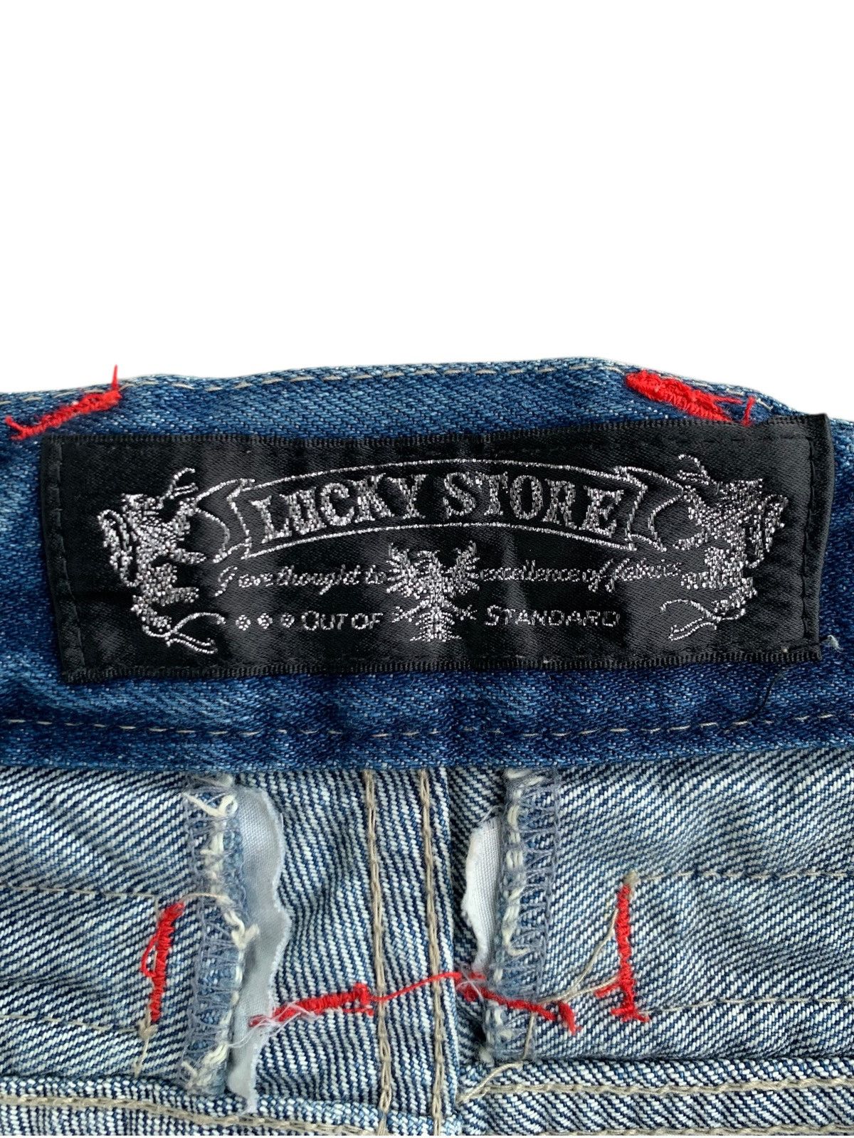 If Six Was Nine Vintage Lucky Store Patches Avant Garde Jeans 🇯🇵 Size US 34 / EU 50 - 12 Thumbnail