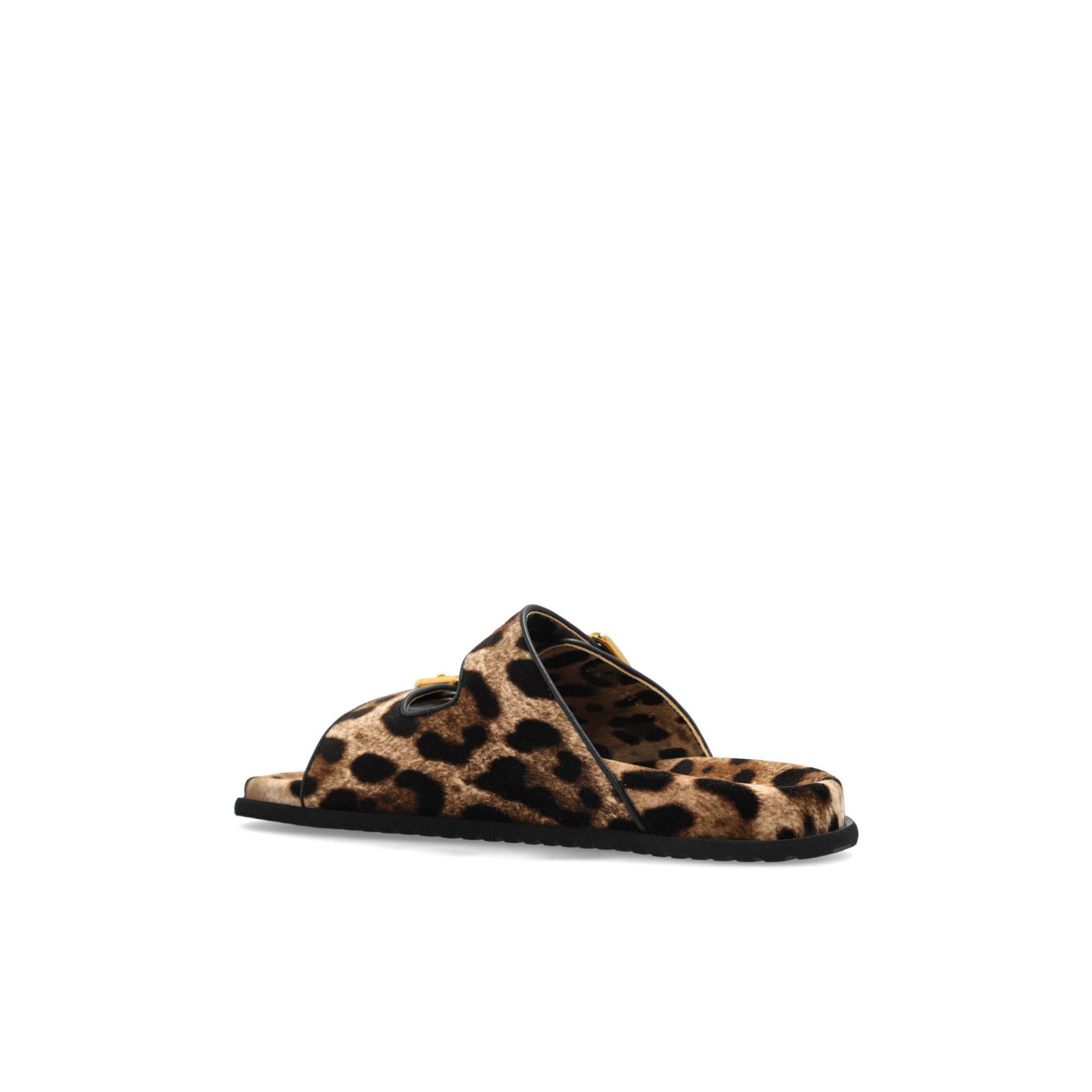DOLCE&GABBANA Brown Leather Slides New & Authentic (Women's