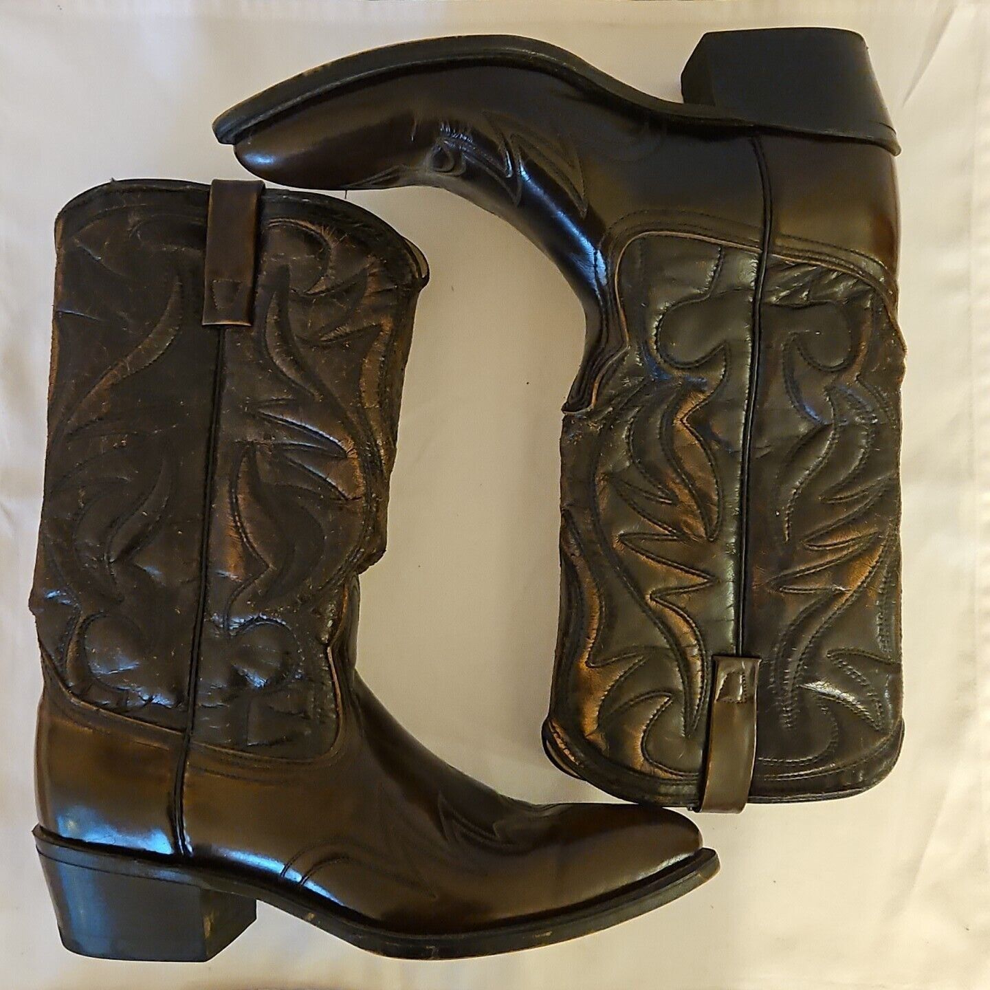 Hanover Hanover Western Boots Mens 9 D Brown Distressed Leather Cowb Size US 9 / EU 42 - 1 Thumbnail