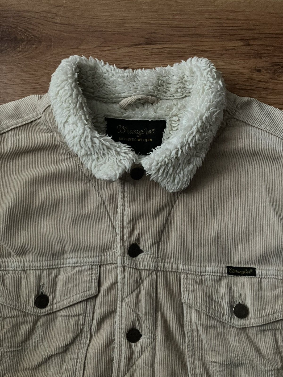 Vintage × Wrangler Beige Warm Wrangler Sherpa Jacket Winter Corduroy Vintage Size M / US 6-8 / IT 42-44 - 9 Thumbnail
