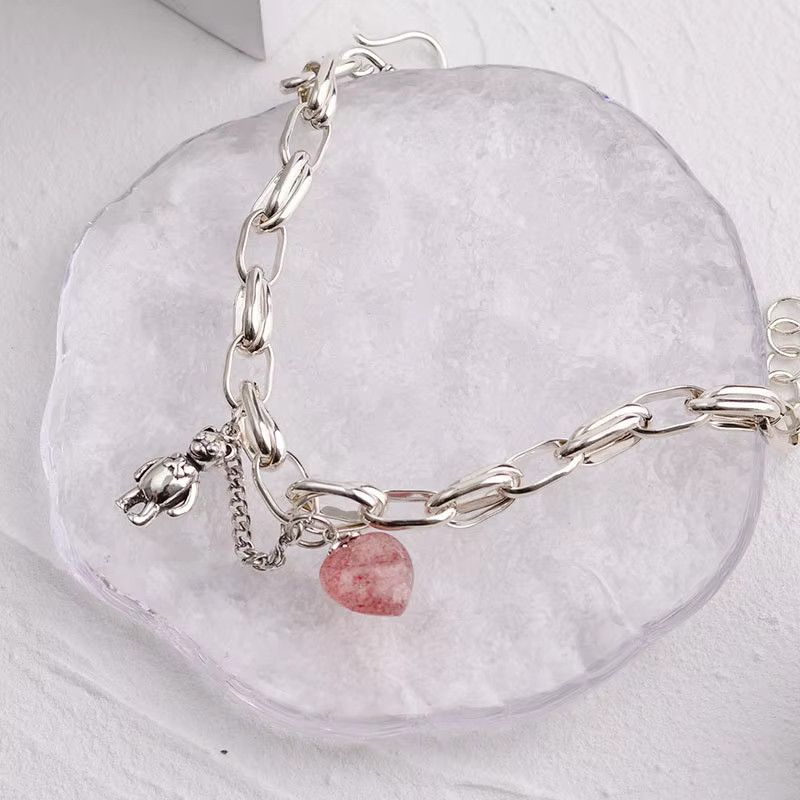Jewelry Sweet Cute Bear Tassel Strawberry Bracelets Size ONE SIZE - 1 Thumbnail
