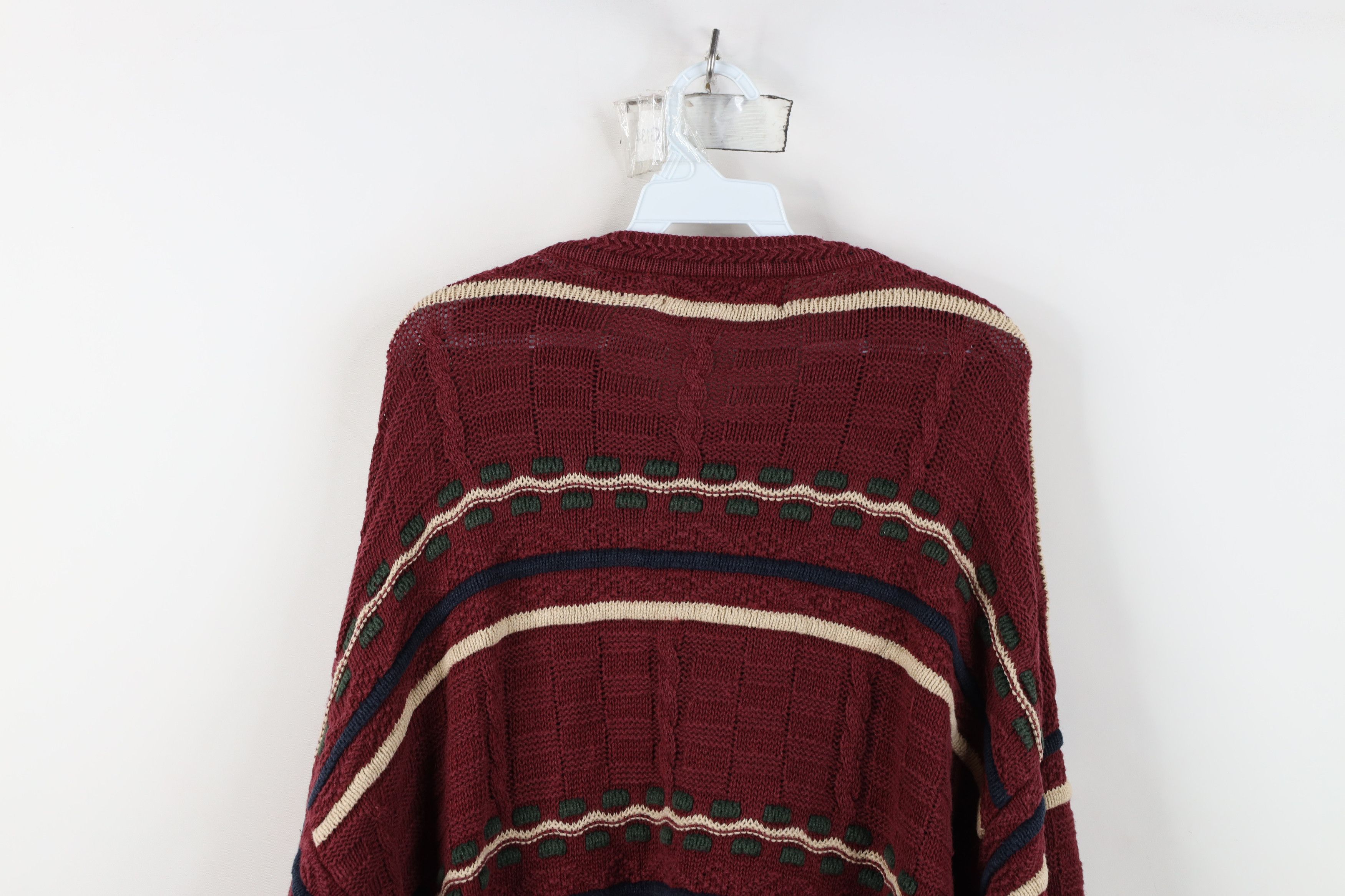 Vintage Vintage 90s Streetwear Ribbed Cable Knit Striped Sweater Size US L / EU 52-54 / 3 - 10 Thumbnail