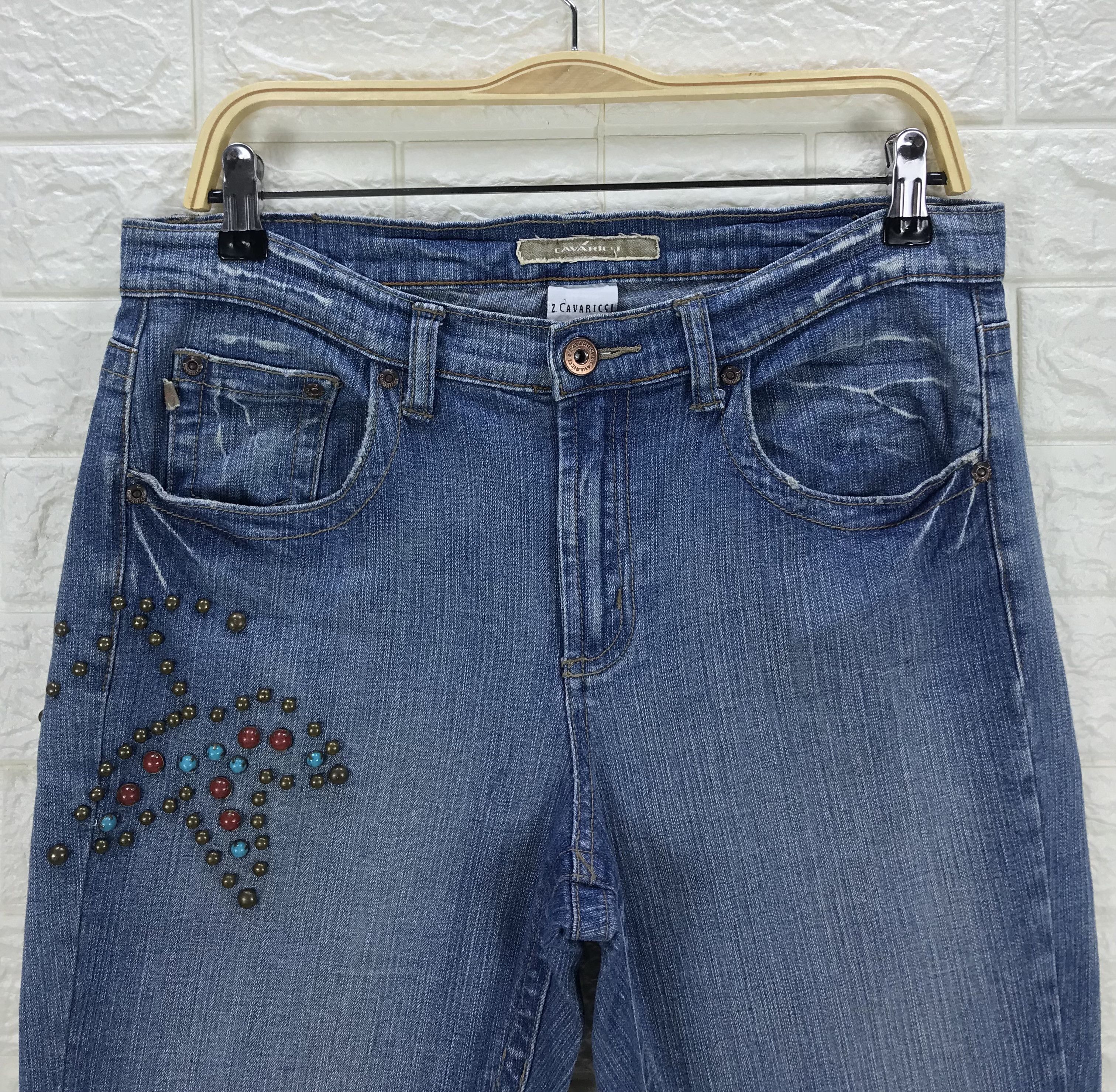 Japanese Brand Vintage Designer Z Cavaricci Art Studded Flare Jeans Size US 32 / EU 48 - 2 Thumbnail