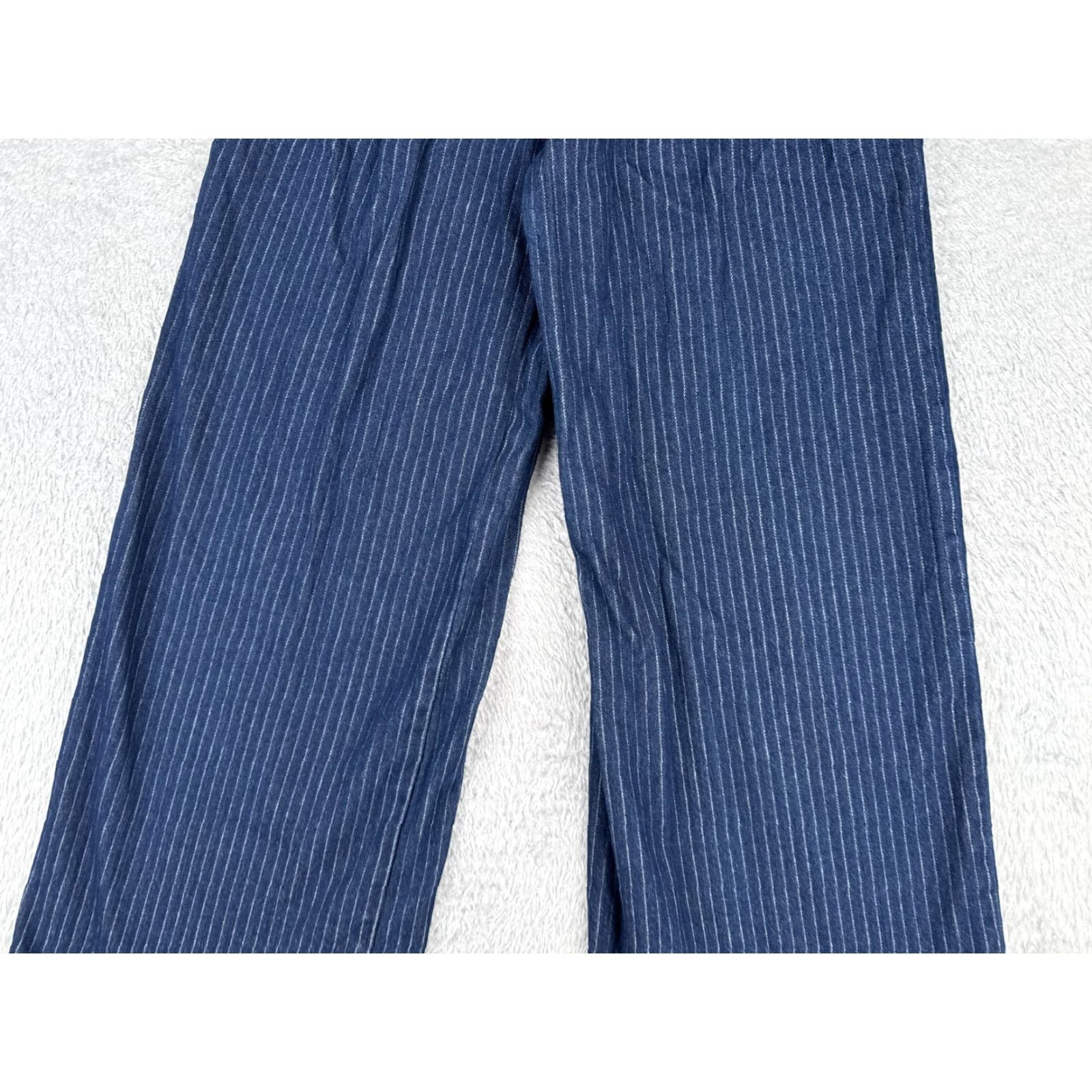 Forever 21 Forever 21 Jeans Womens 26 Blue Vertical Stripe Wide Leg Mid Rise Cotton 26x31 Size 26" / US 2 / IT 38 - 3 Thumbnail
