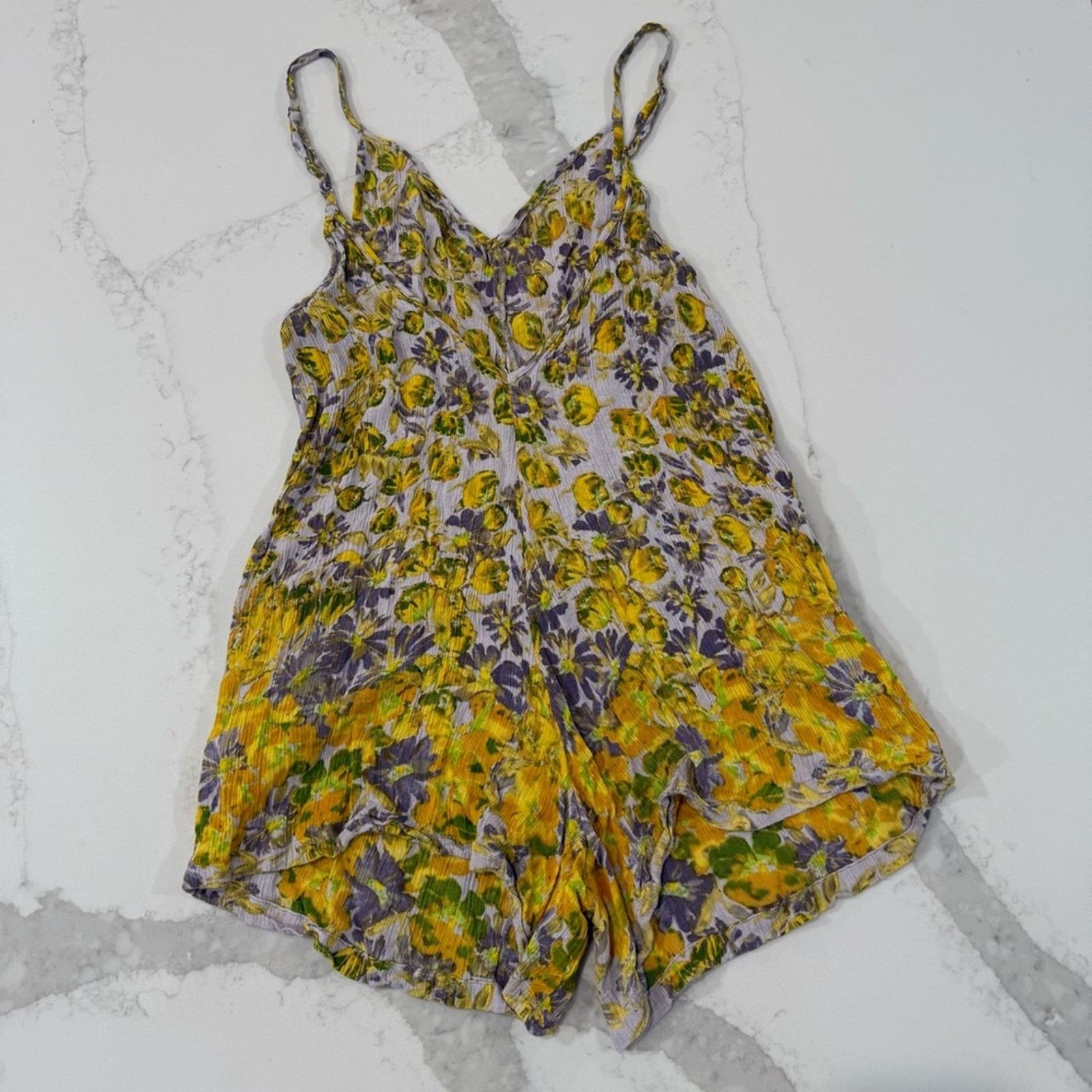 Free People Free People One Floral V-Neck Romper Womens Small Size 28" / US 6 / IT 42 - 6 Thumbnail