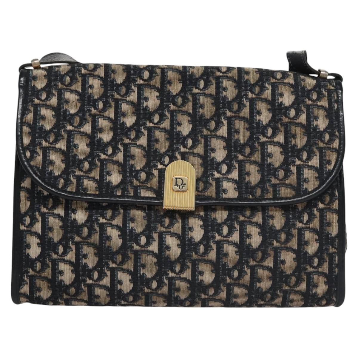 Dior Trotter Navy Canvas Shoulder Bag (Pre-Owned) Size ONE SIZE - 1 Thumbnail