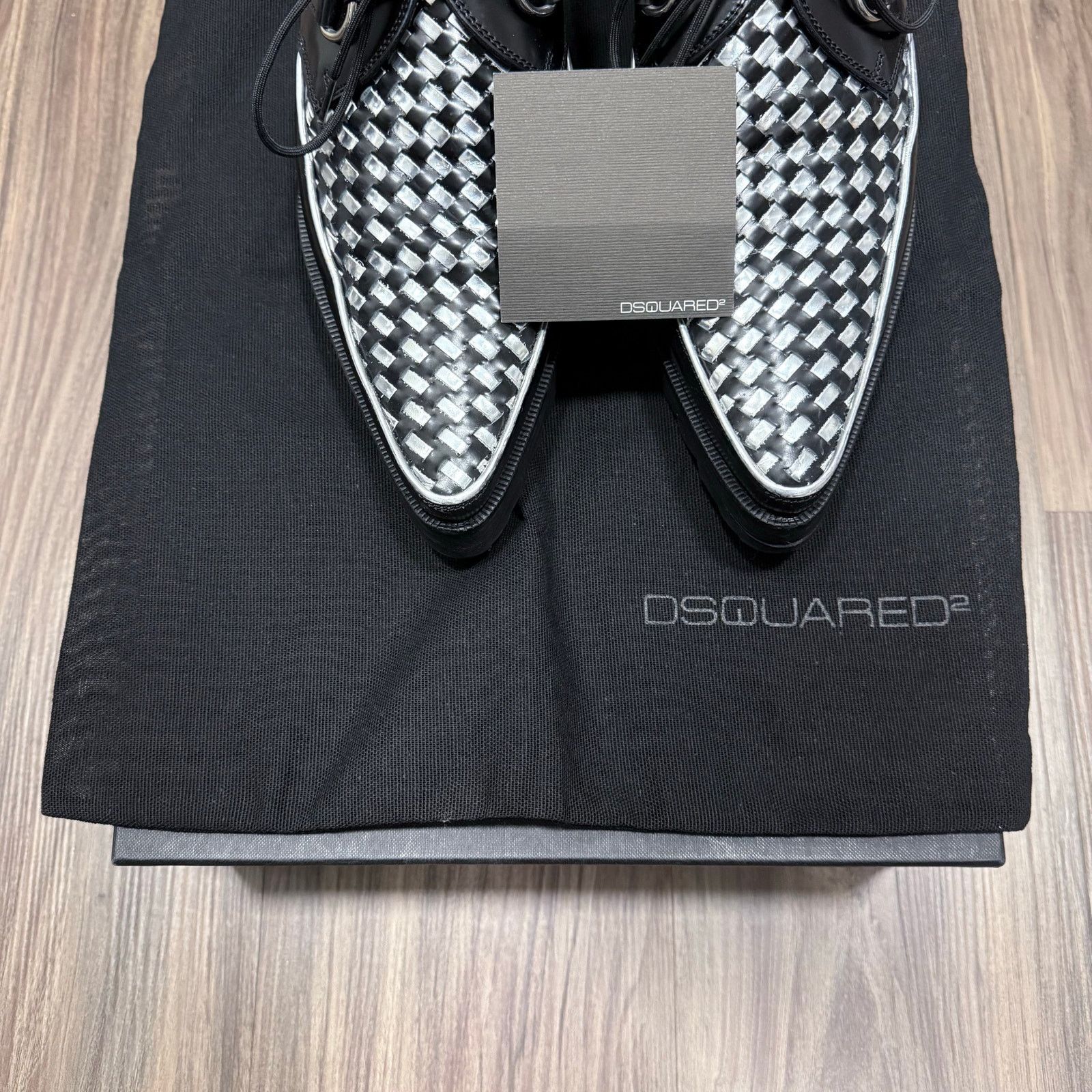 Dsquared2 DSQUARED2 Rare Runway Lace Up Shoes Black Silver EU 41.5 Size US 8.5 / EU 41-42 - 8 Thumbnail