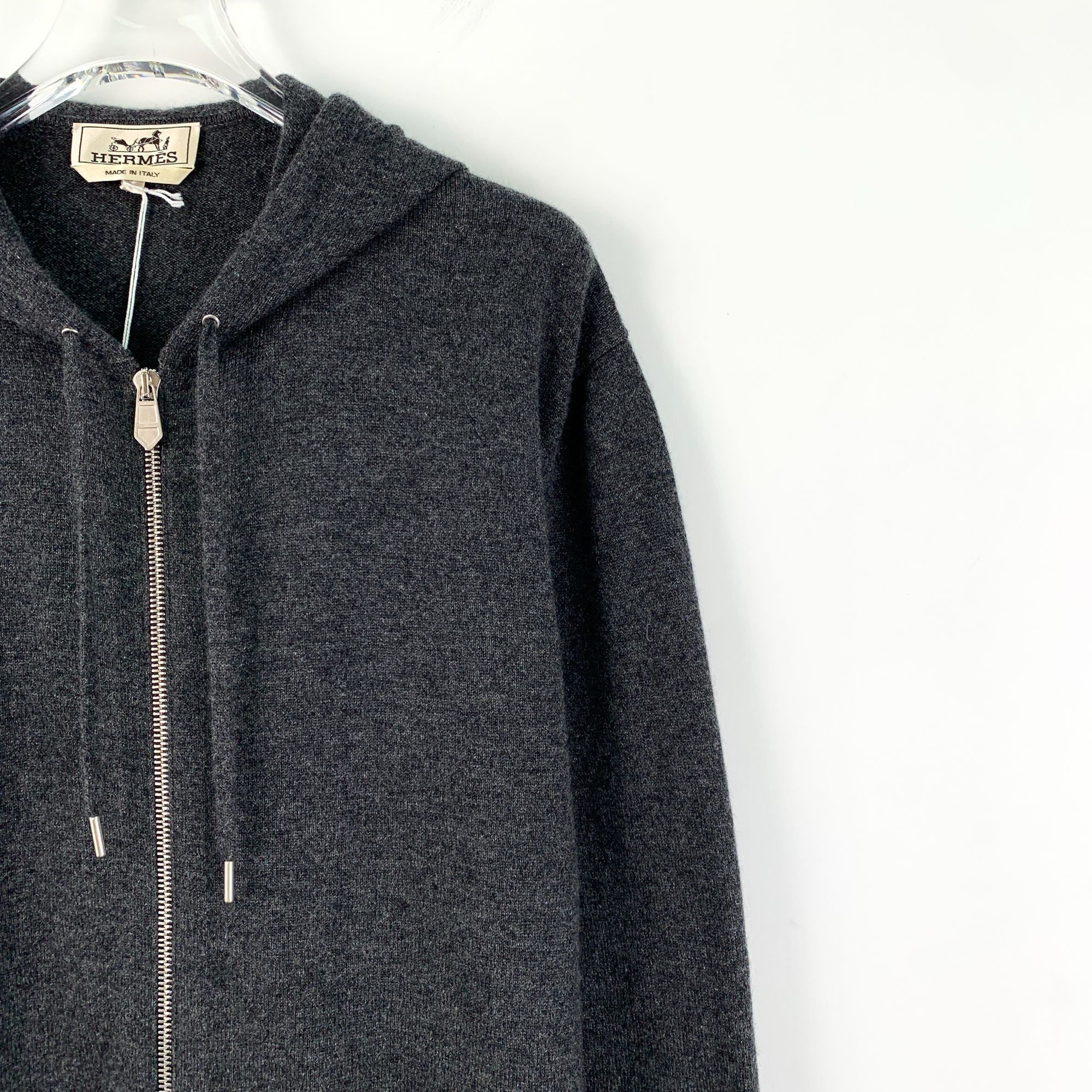 Hermes Hermes Deep Grey 100% Cashmere Hooded Zipper Cardigan W/ Lam Size US S / EU 44-46 / 1 - 7 Thumbnail