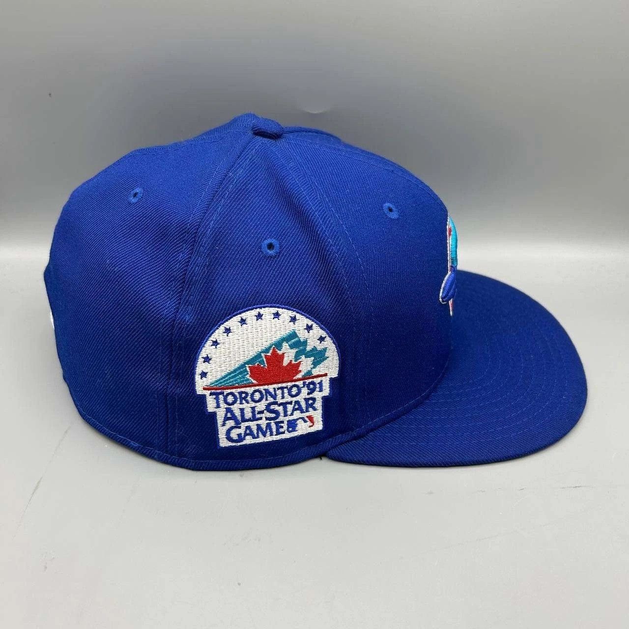 New Era Toronto Blue Jays Hat Men 8 Blue Gray MLB Fitted Cap Wool Size ONE SIZE - 7 Thumbnail