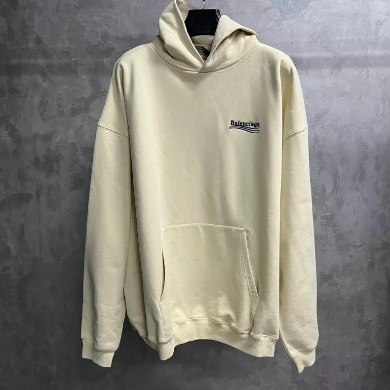 Balenciaga Balenciaga Light beige solid monogrammed pullover hoodie Size US XXS / EU 40 - 1 Thumbnail