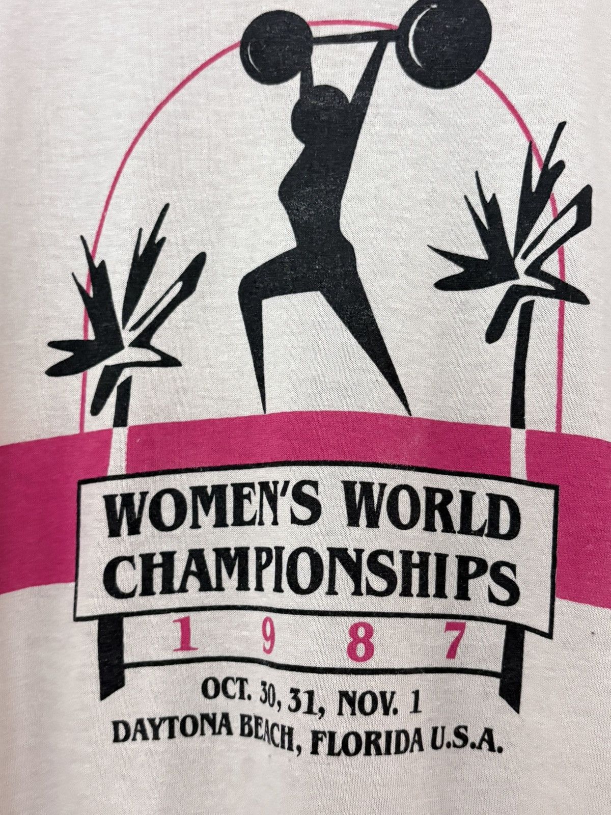 Vintage 80’s Women’s Weightlifting Word Championship Tee Size US M / EU 48-50 / 2 - 3 Thumbnail