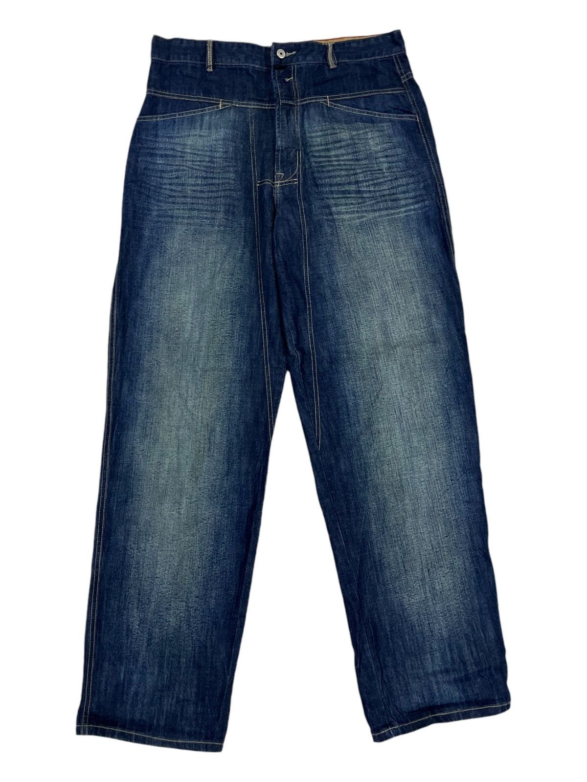 Marithe + Francois Girbaud Y2K Girbaud Baggy Oversized Carpenter Blue Denim Jeans Size US 36 / EU 52 - 2 Thumbnail