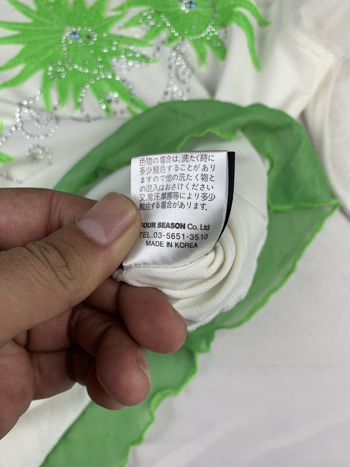 Japanese Brand y2k Four Season Japan Floral Crystals Longsleeve Mesh Top Size S / US 4 / IT 40 - 10 Thumbnail