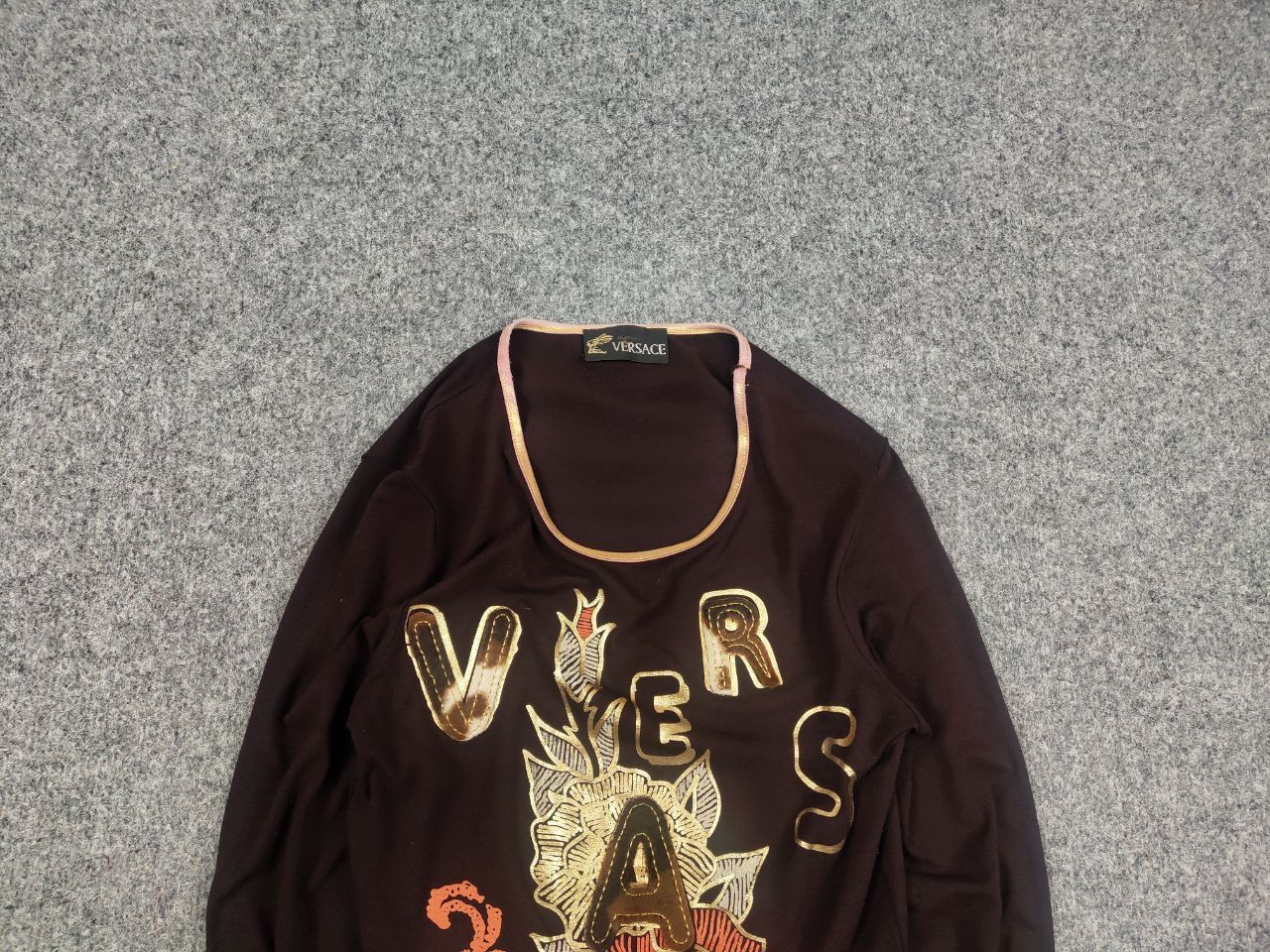 Versace Vintage Versace All Logo Brown Womens Long sleeve Y2K Style Size M / US 6-8 / IT 42-44 - 4 Thumbnail