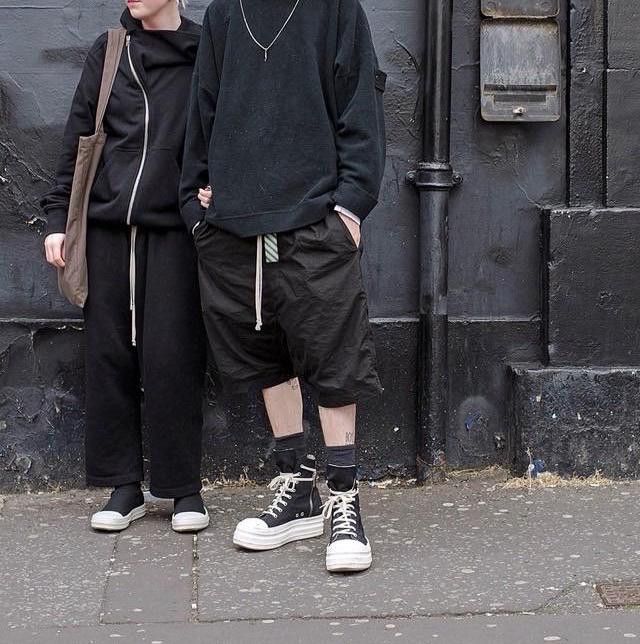 Rick Owens Drkshdw *NEW* SS20 PENTAGRAM DOUBLE BUMPER RAMONES HIGH BLACK Size US 8 / EU 41 - 3 Thumbnail
