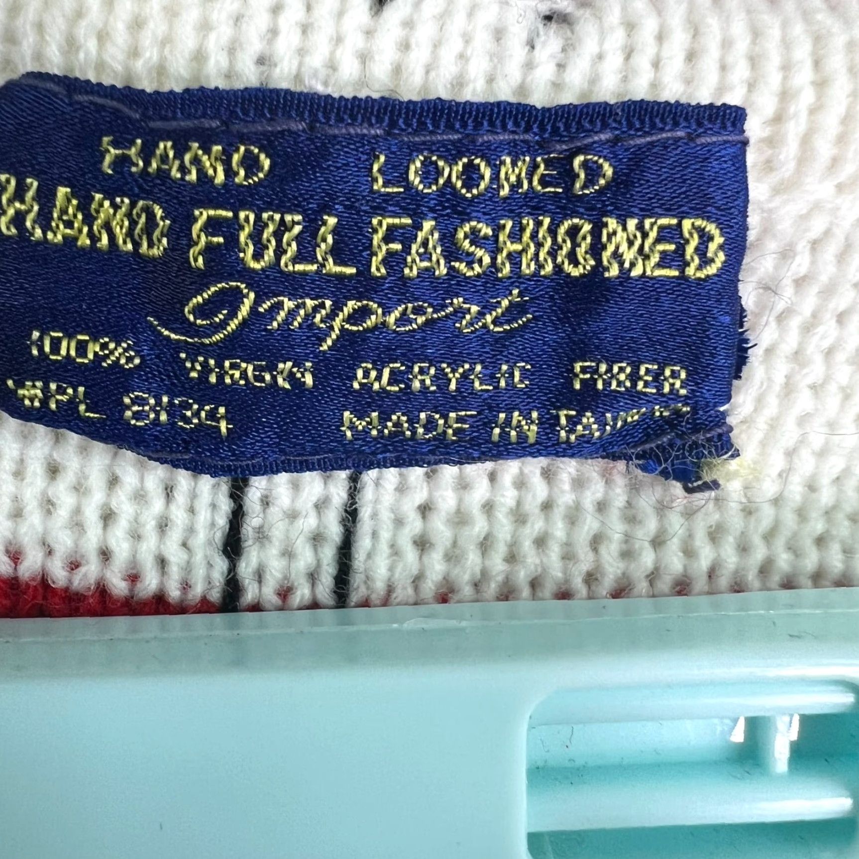 Vintage VINTAGE Hand Full Fashioned Checked Cardigan Sweater Womens M White/Blue Acrylic Long Sleeve Collared Relaxed Fit Size M / US 6-8 / IT 42-44 - 5 Thumbnail