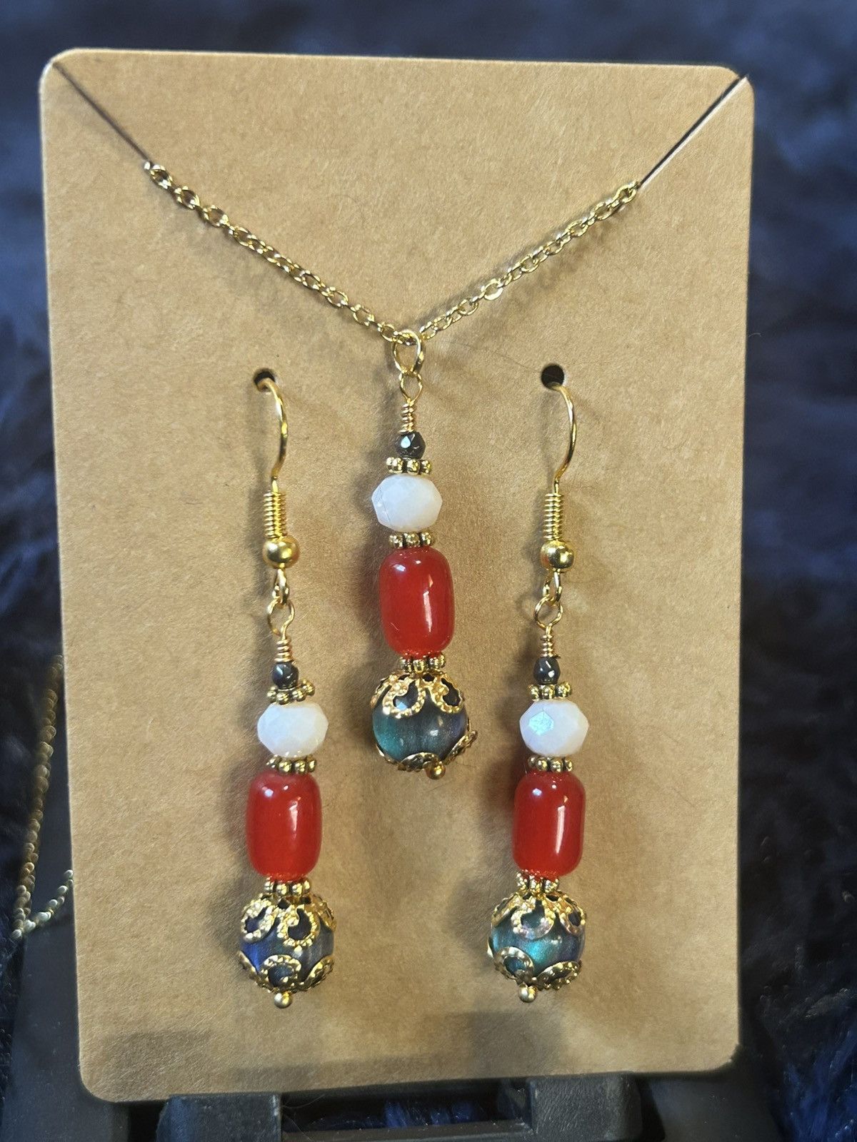 Handmade Handcrafted cat eye glass opalescent glass crystal set Size ONE SIZE - 2 Thumbnail