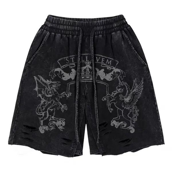VIBE Vintage High Street Hip Hop Loose Fit Denim Shorts Size US 30 / EU 46 - 5 Thumbnail