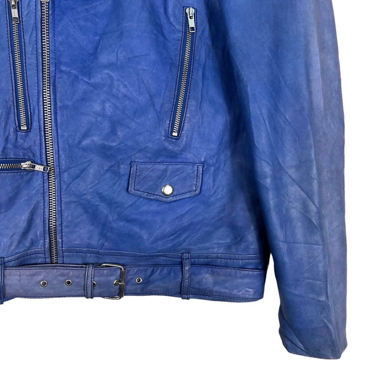 Asos 🔥 ASOS DOUBLE COLAR RIDER MOTO LEATHER JACKET Size US XS / EU 42 / 0 - 5 Thumbnail