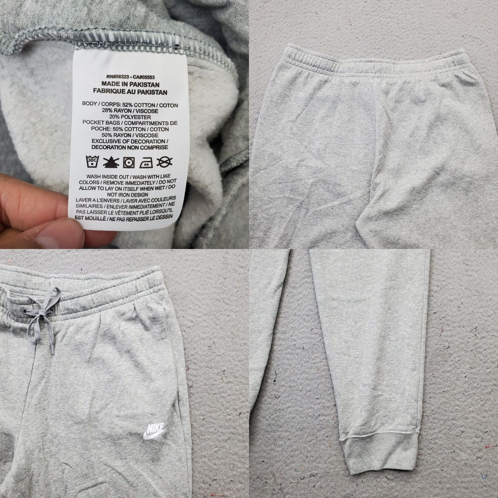 Nike Nike Sportswear Joggers Pants Men L Gray Fleece Lined Drawstring Tapered Leg Causal Activewear Size US 33 - 8 Thumbnail