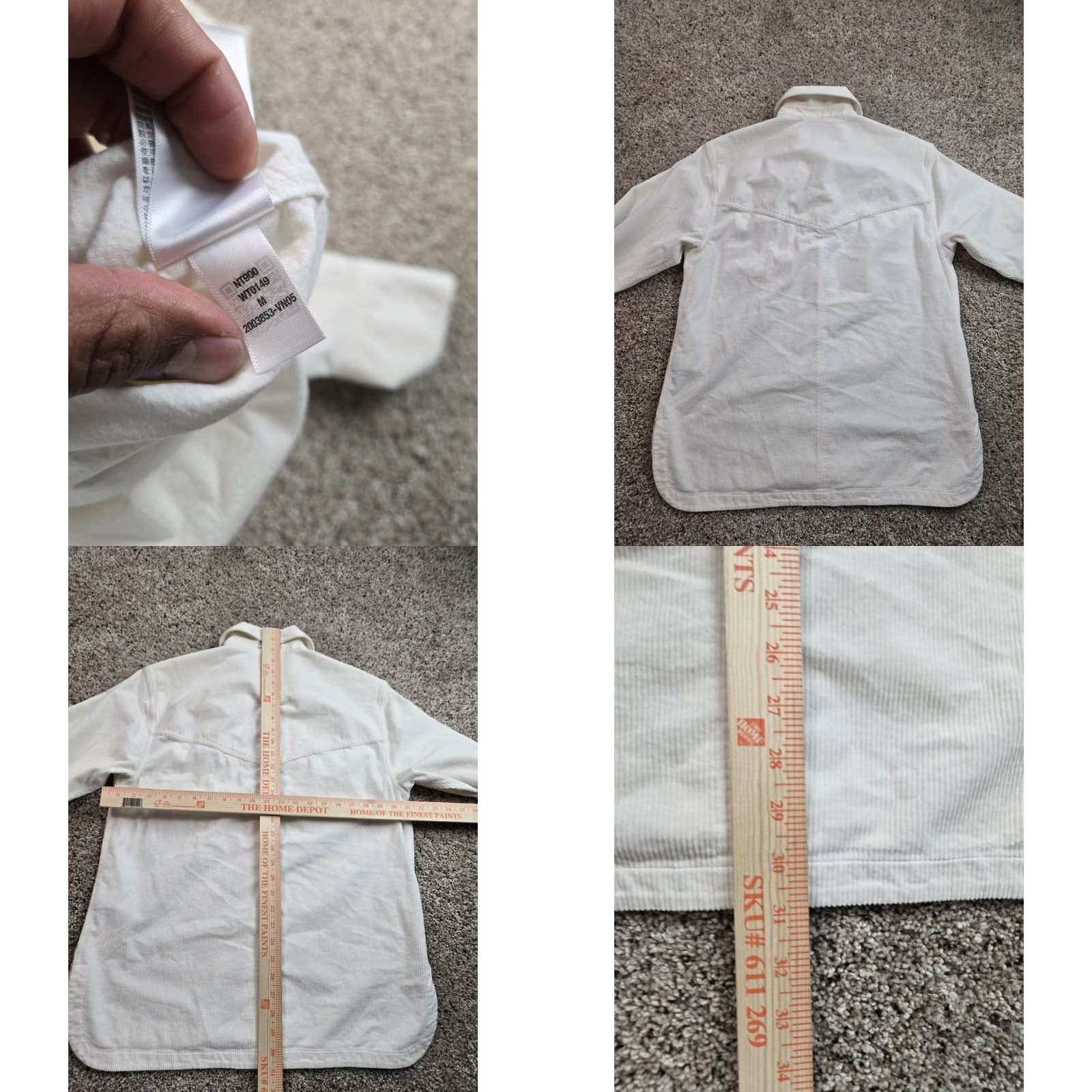 Madewell Madewell Corduroy Shirt Jacket Womens M Ivory Button Up Long Sleeve Stretch Size M / US 6-8 / IT 42-44 - 8 Thumbnail