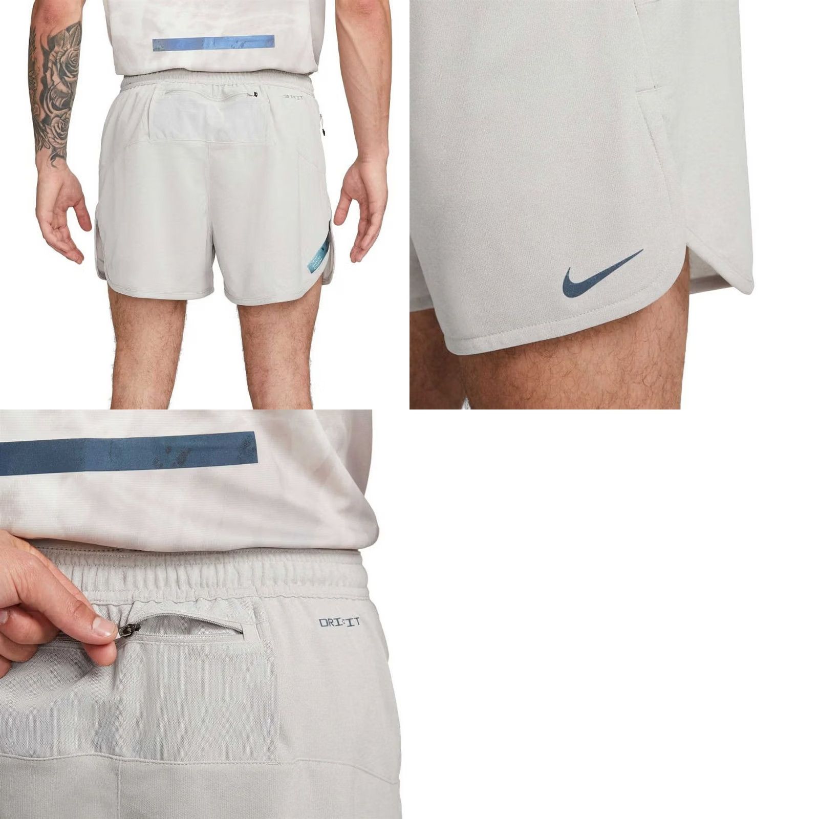 Nike Nike Stride Running Shorts Mens XL Dri-FIT 4" Grey Size US 36 / EU 52 - 9 Thumbnail