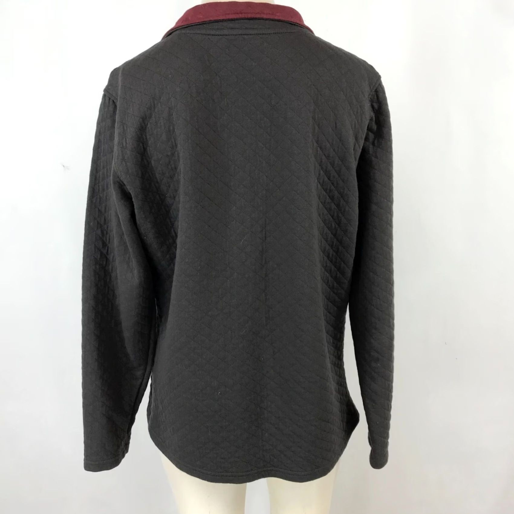 Vintage NORTH RIVER MEN'S M GRAY QUILTED LONG SLEEVE SNAP PULLOVER SWEATSHIRT Size US M / EU 48-50 / 2 - 5 Thumbnail