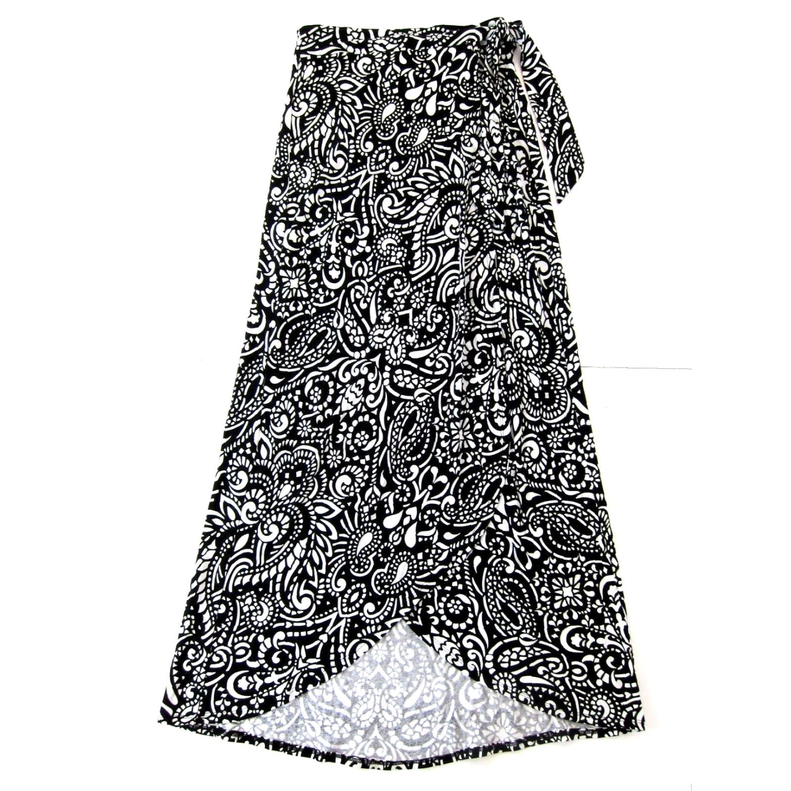 Cynthia Rowley Cynthia Rowley Black White Jersey Stretch Floral Long Maxi Wrap Dress XS Size XS / US 0-2 / IT 36-38 - 2 Thumbnail