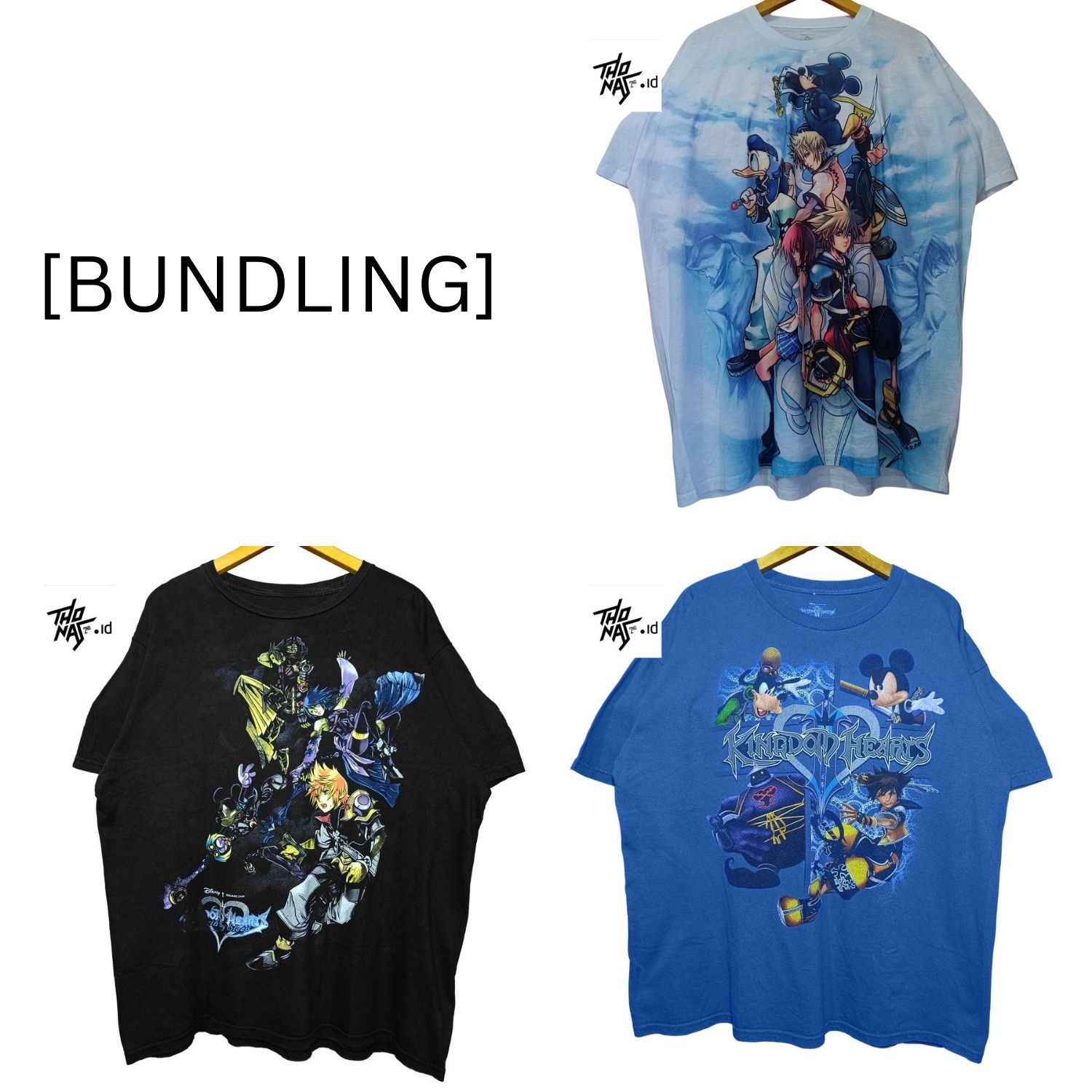 image of Kingdom Hearts Game Disney in Black White Blue, Men's (Size XL)