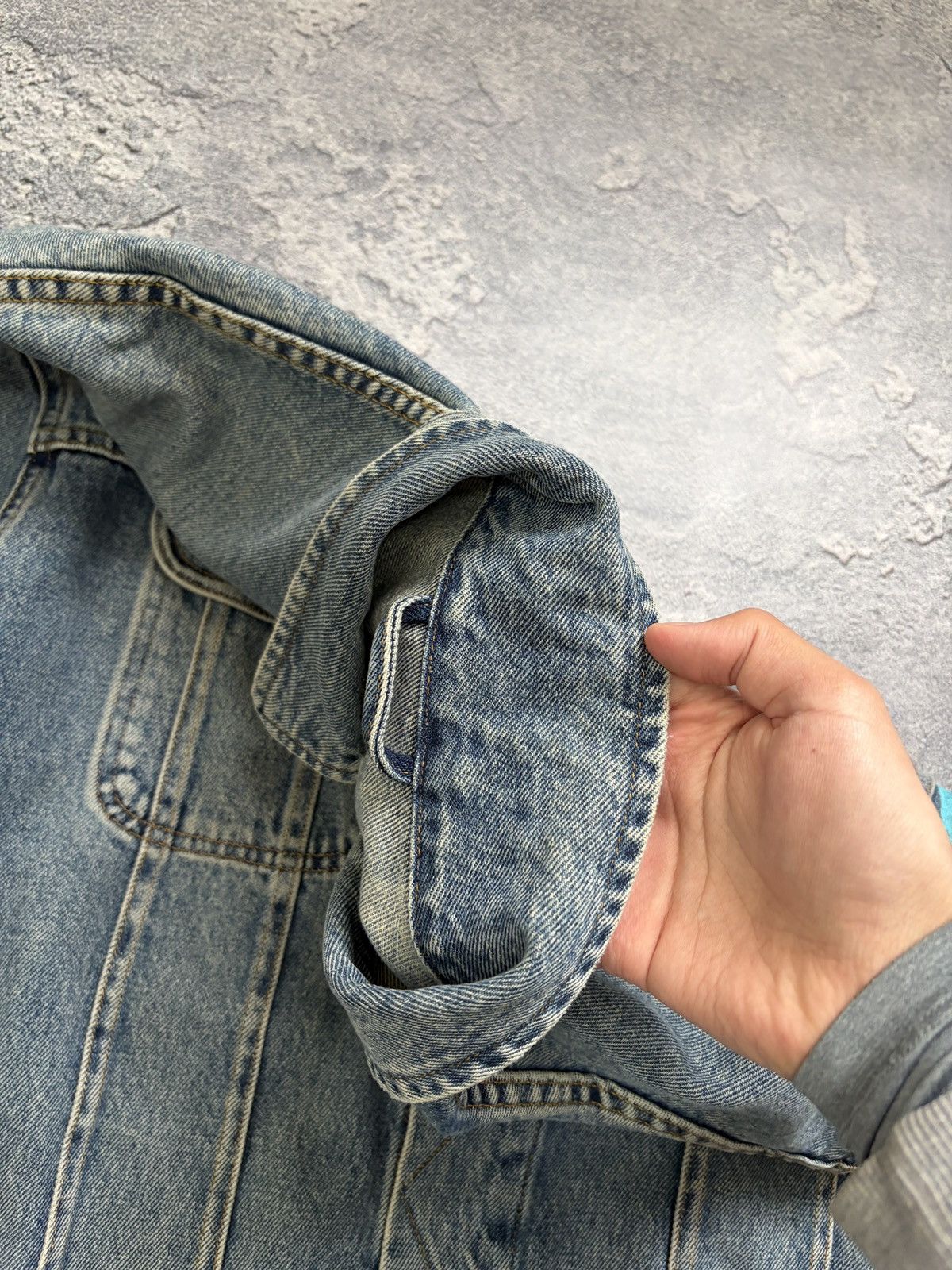 Lee Lee Denim Jacket XL Blue Graphic Print Think What You Will Size US XL / EU 56 / 4 - 13 Thumbnail