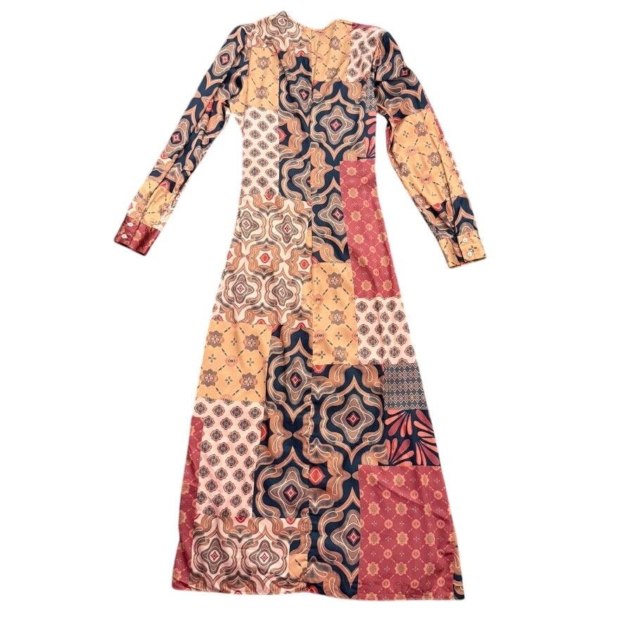 MISA Los Angeles MISA Los Angeles Eliza Patchwork Wrap Dress in Brown, Size S Size S / US 4 / IT 40 - 8 Thumbnail