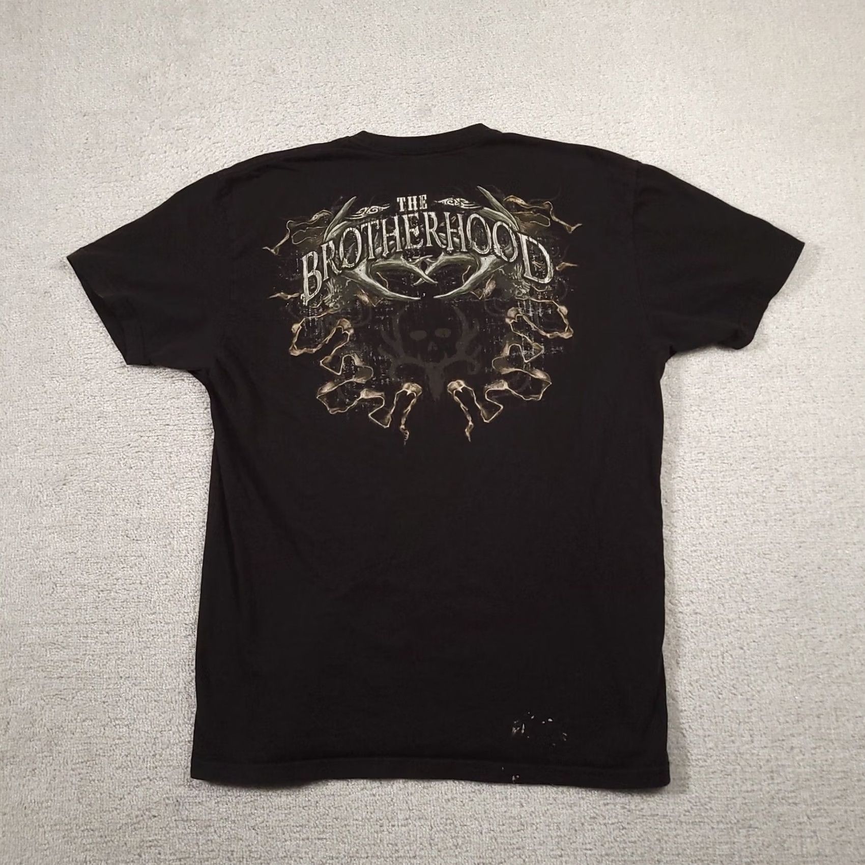 Vintage VINTAGE Bone Collector T-Shirt Mens Large Black Double-Sided Skull Grunge 90s Distressed Size US L / EU 52-54 / 3 - 7 Thumbnail
