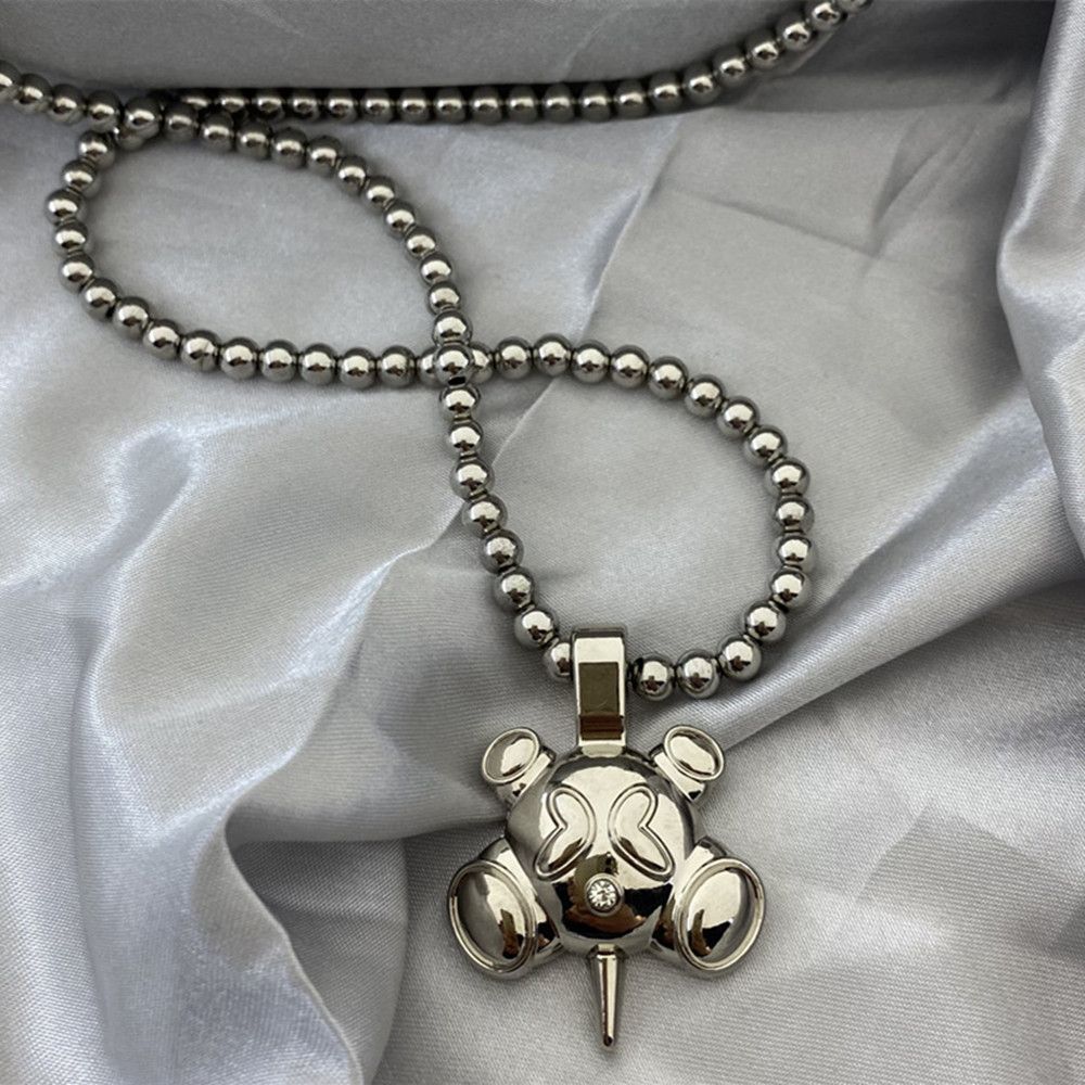 Jewelry Stainless Steel Round Bead Chain Quadangle Ball Necklace Size ONE SIZE - 5 Thumbnail