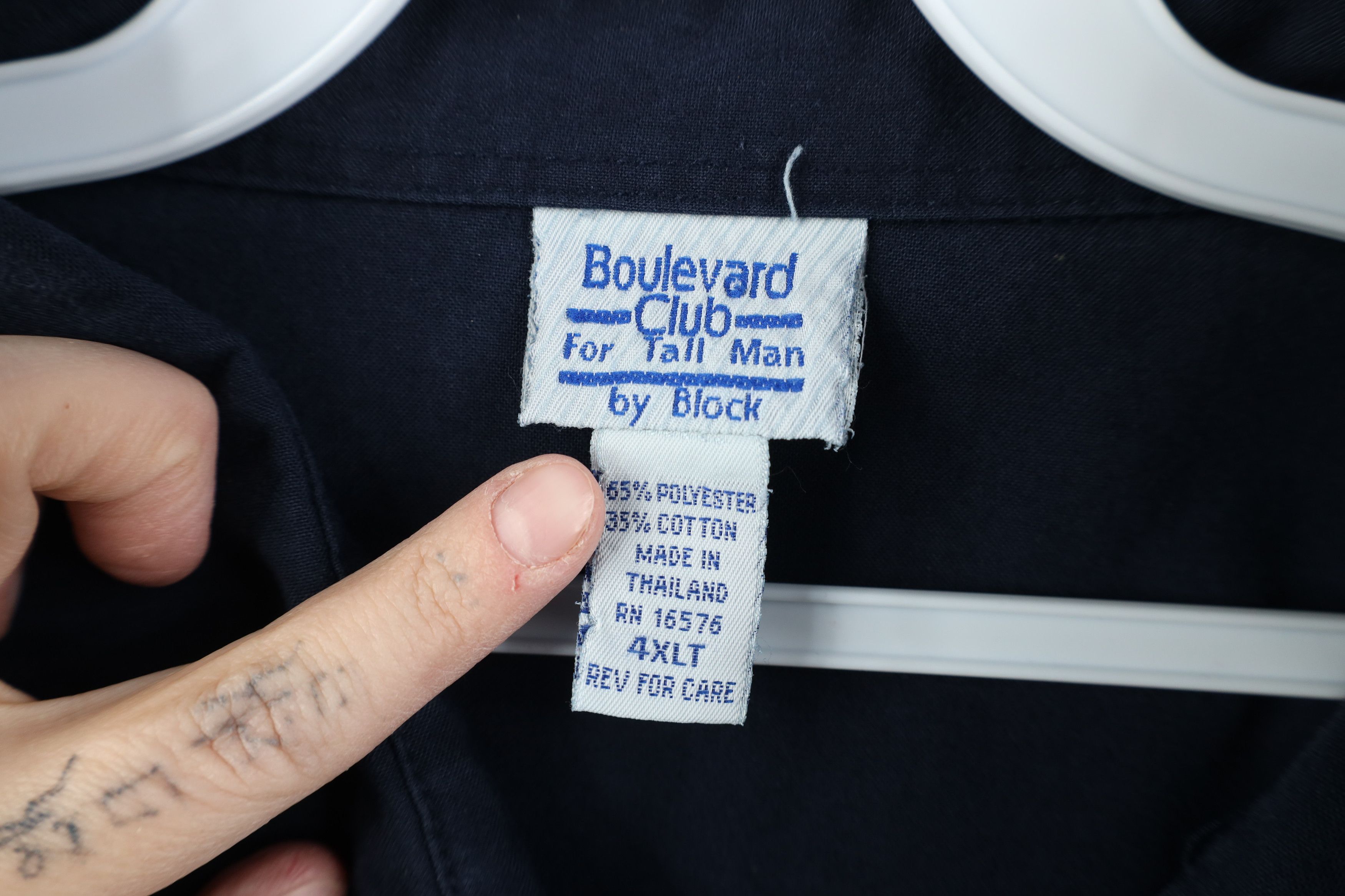 Vintage Vintage 90s Streetwear Pullover Polo Shirt Navy Blue Size US XXL / EU 58 / 5 - 10 Thumbnail