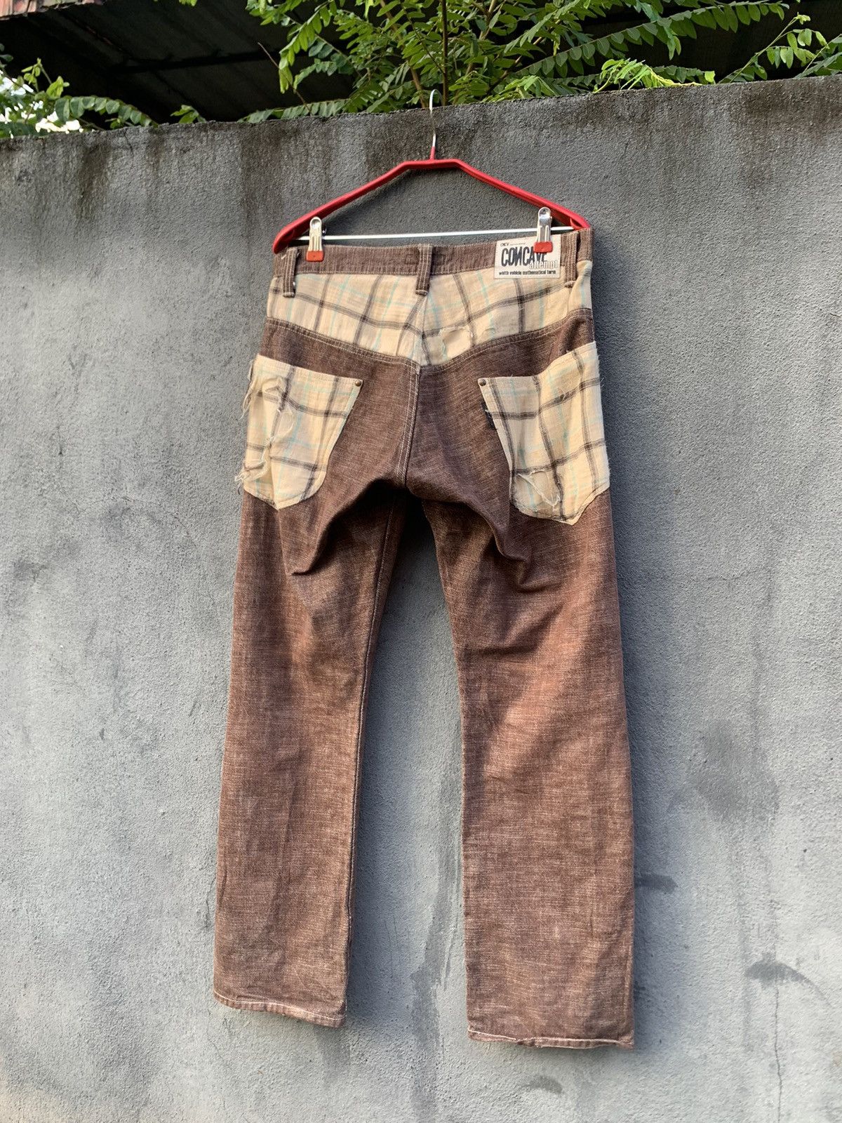 Vintage 👹VINTAGE CONCAVE DISTRESSED POCKET BROWN DENIM Size US 31 - 13 Thumbnail